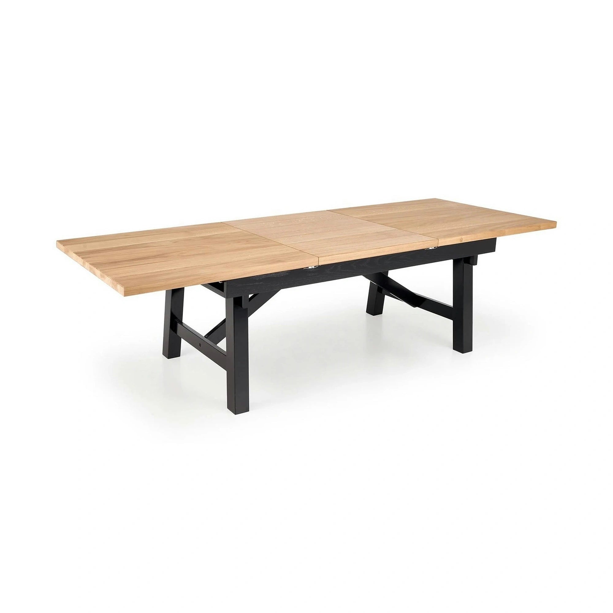 Masa extensibila FIESTA, stejar natural/negru, 200/280x100x77 cm