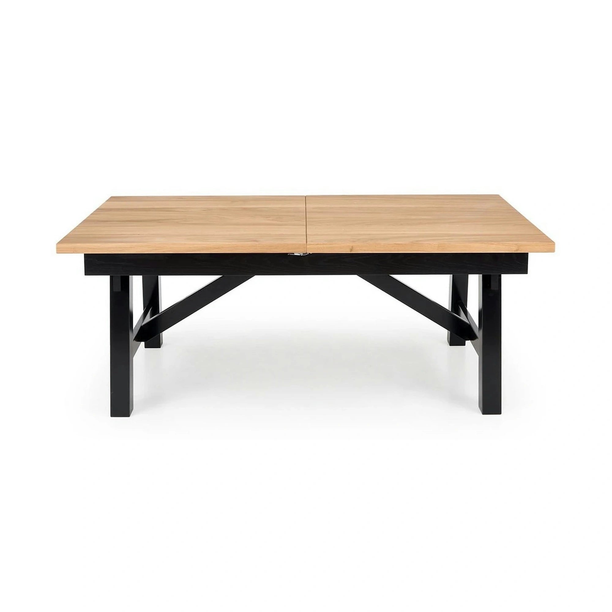 Masa extensibila FIESTA, stejar natural/negru, 200/280x100x77 cm