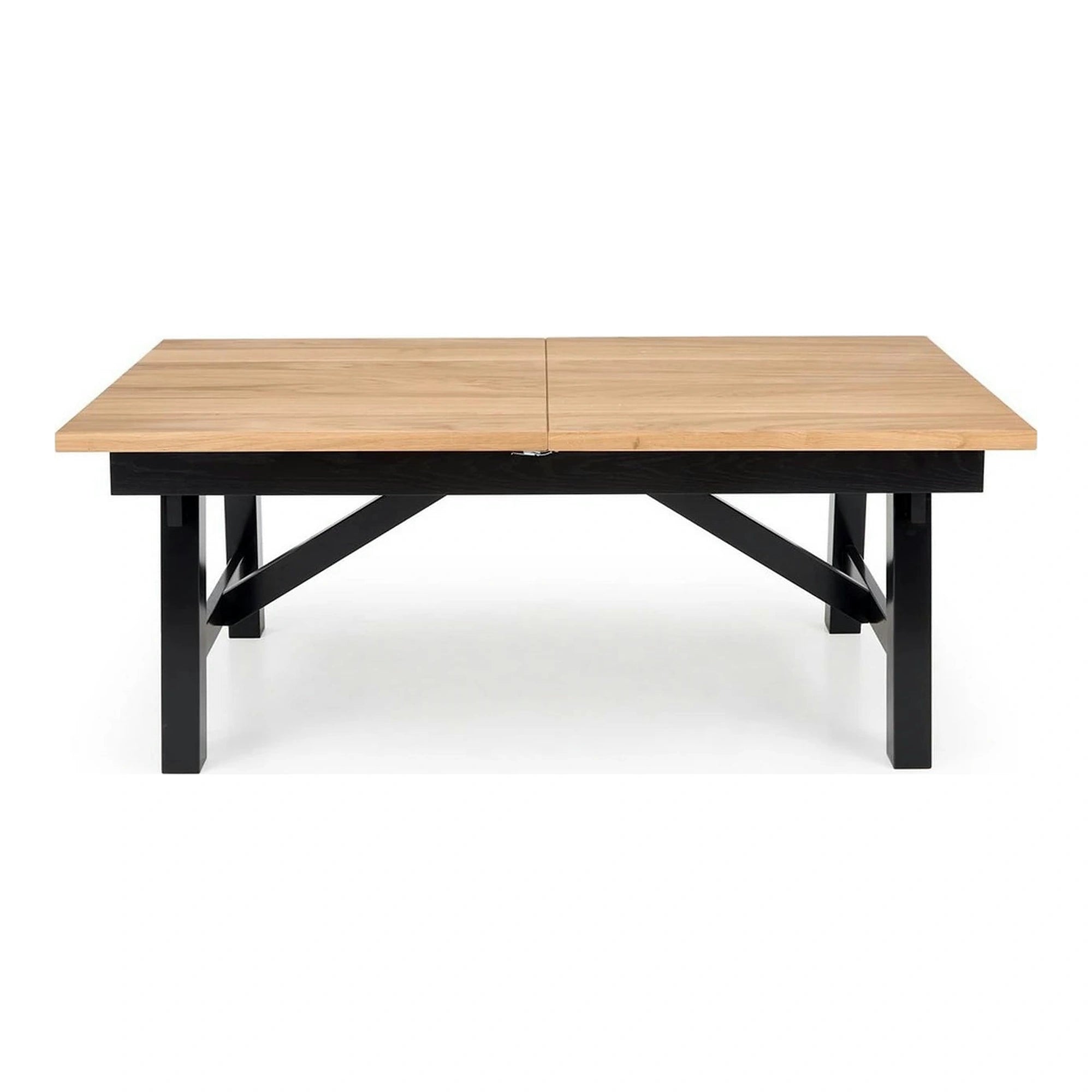 Masa extensibila FIESTA, stejar natural/negru, 200/280x100x77 cm