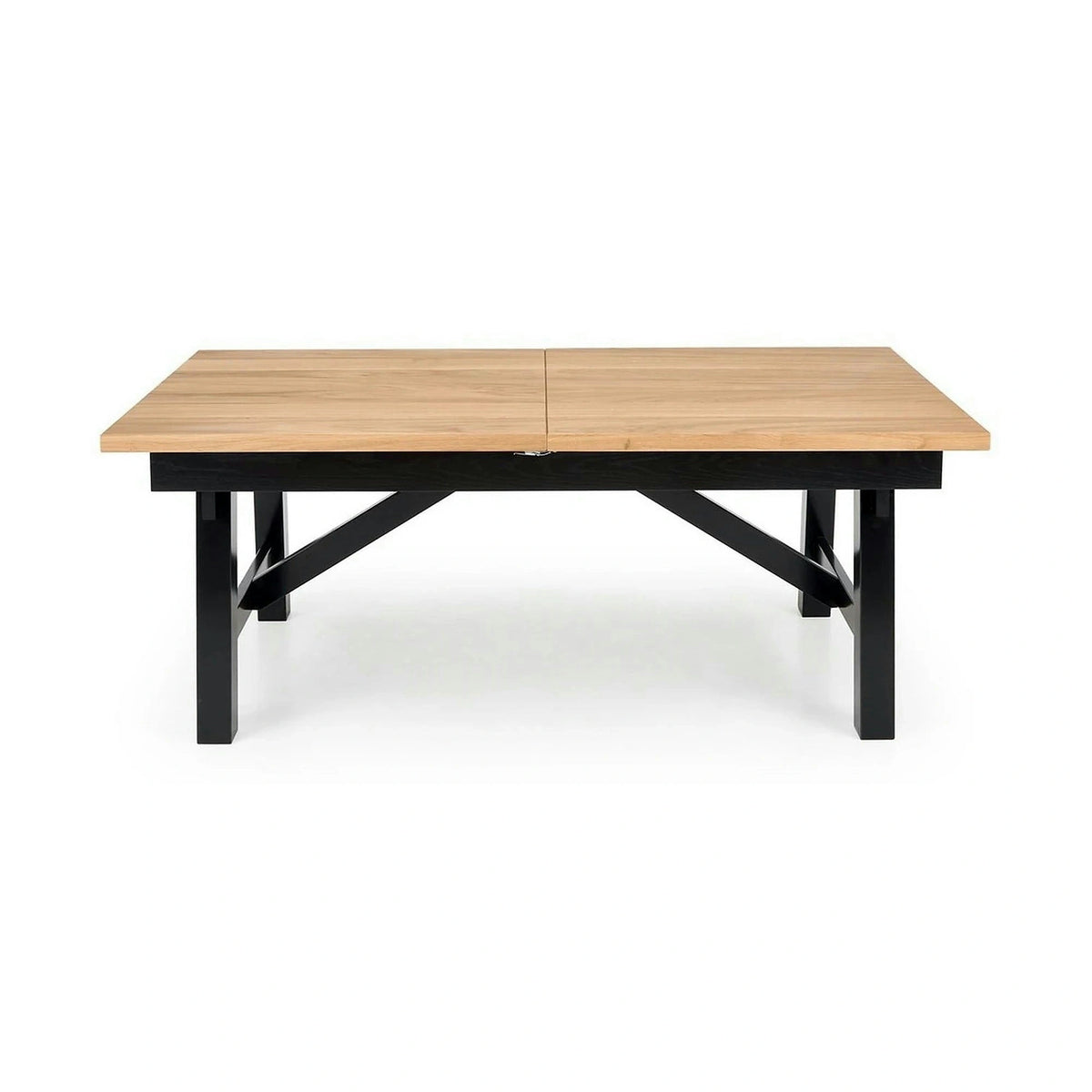 Masa extensibila FIESTA, stejar natural/negru, 200/280x100x77 cm