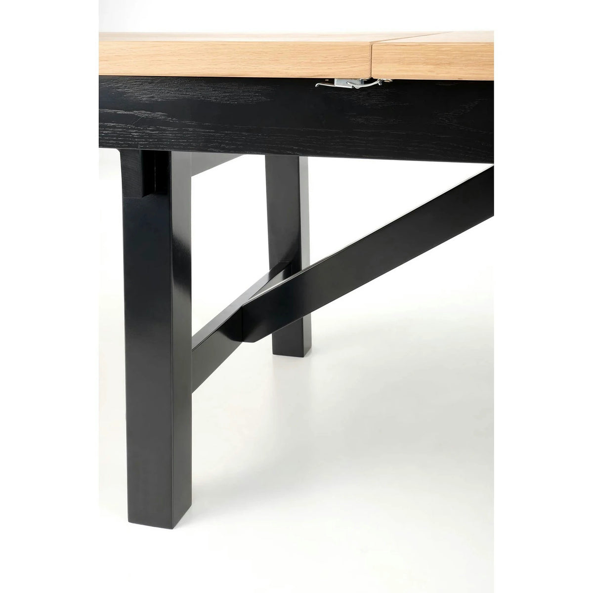 Masa extensibila FIESTA, stejar natural/negru, 200/280x100x77 cm