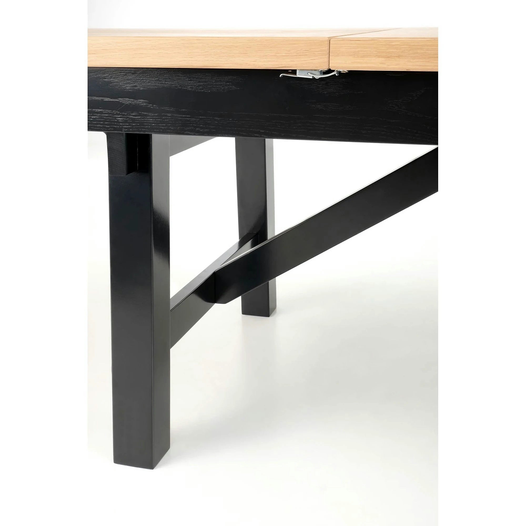Masa extensibila FIESTA, stejar natural/negru, 200/280x100x77 cm