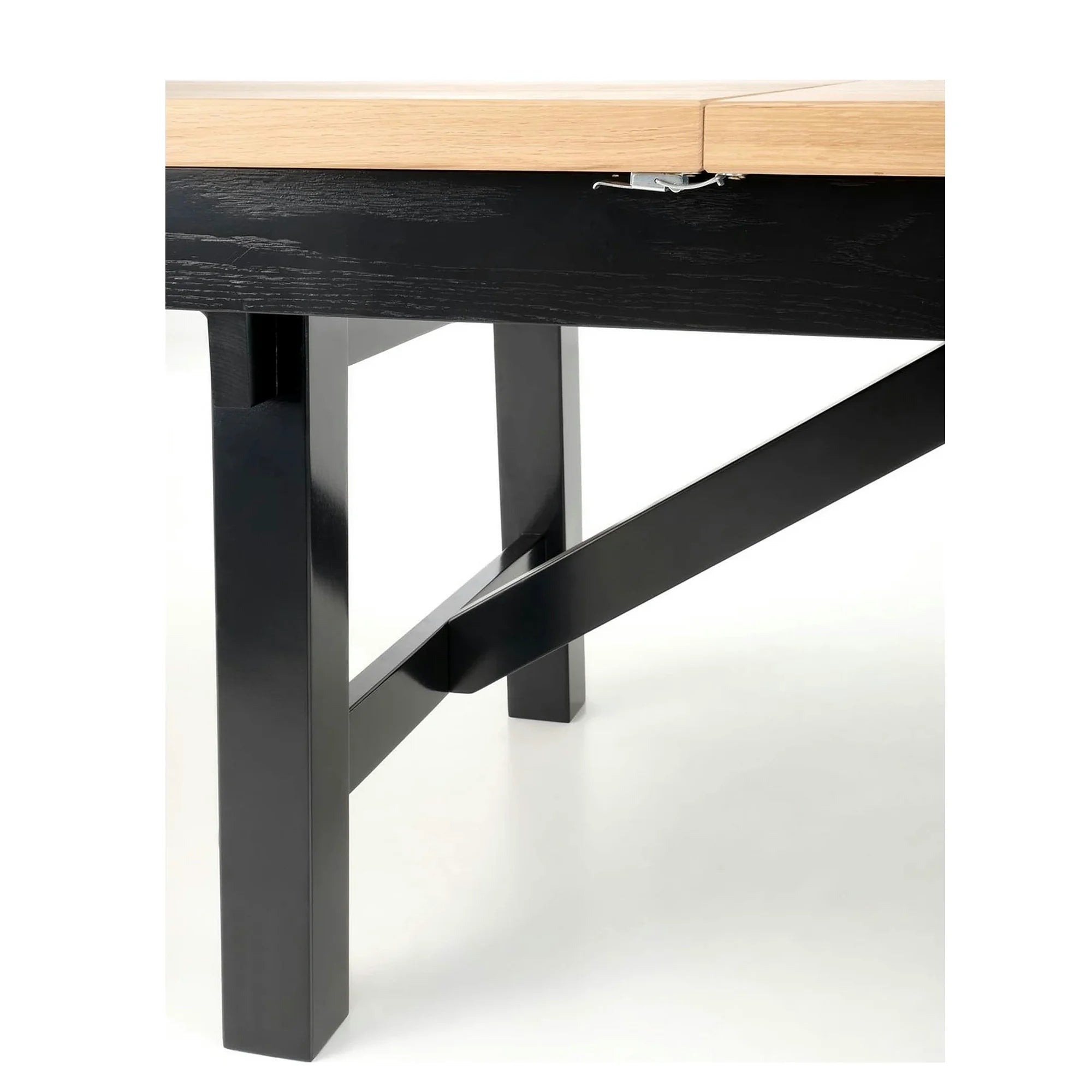 Masa extensibila FIESTA, stejar natural/negru, 200/280x100x77 cm