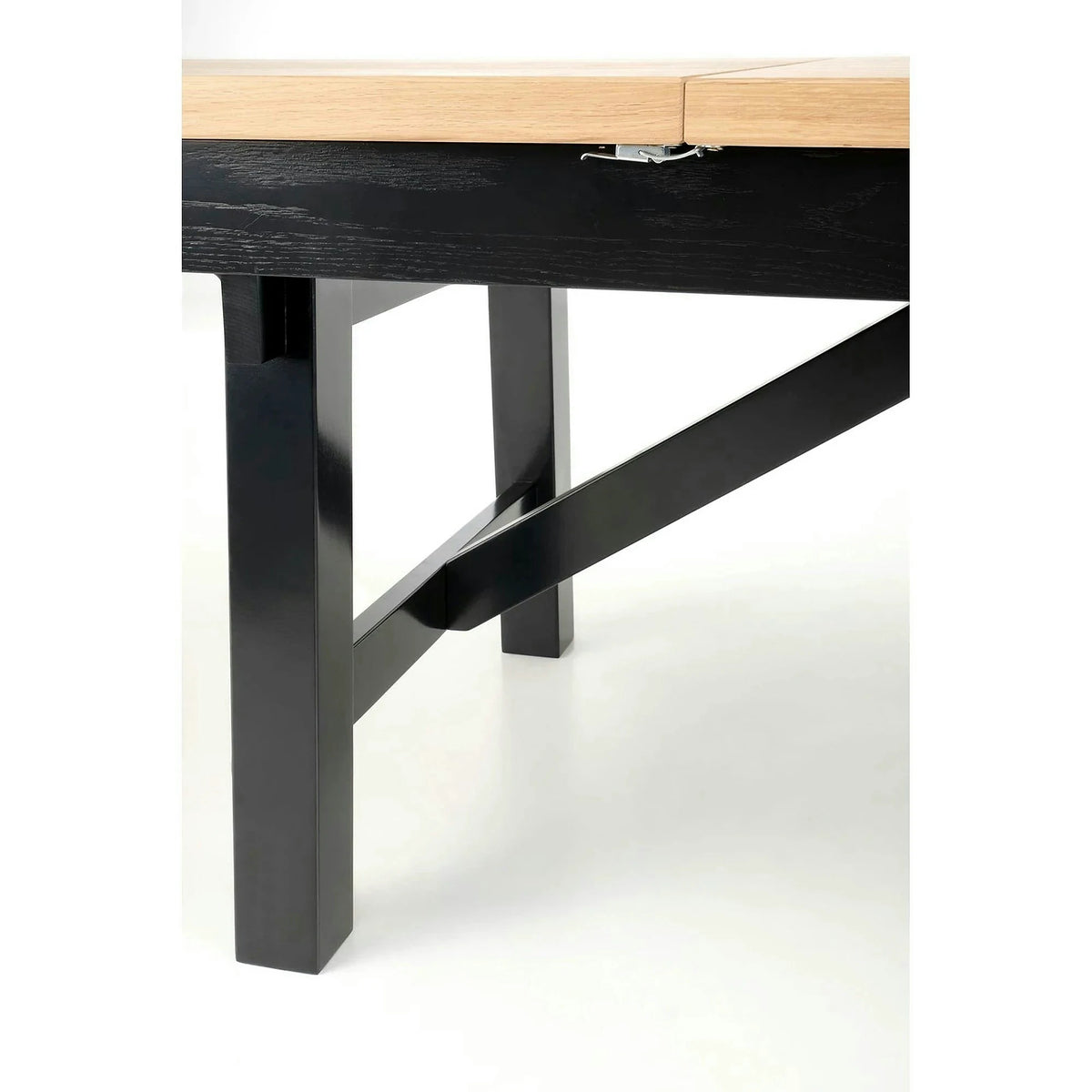 Masa extensibila FIESTA, stejar natural/negru, 200/280x100x77 cm