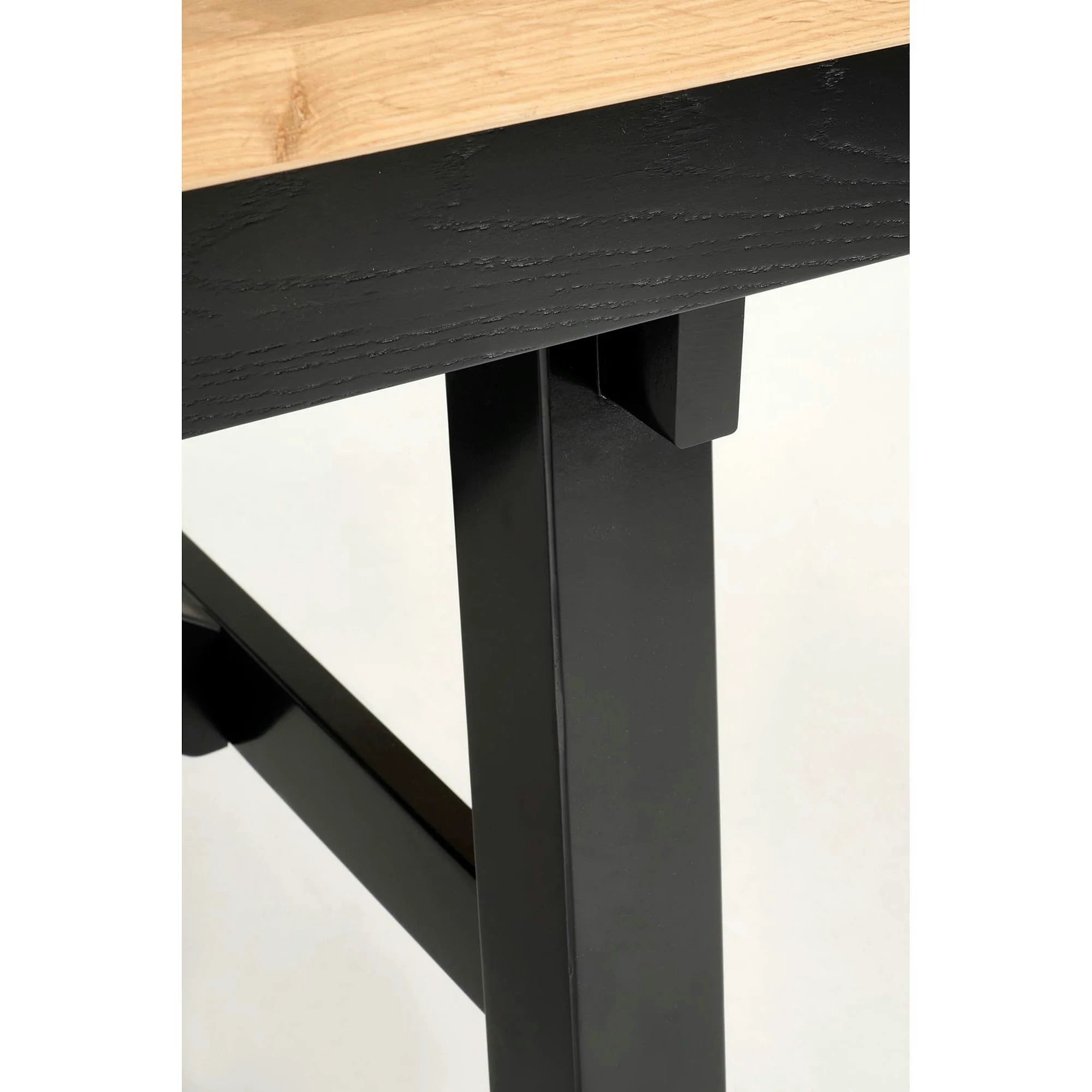 Masa extensibila FIESTA, stejar natural/negru, 200/280x100x77 cm