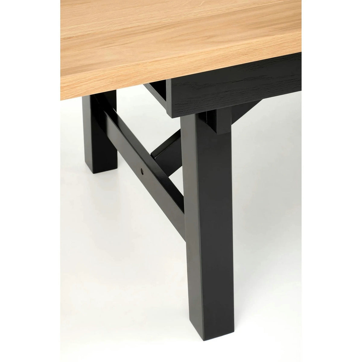 Masa extensibila FIESTA, stejar natural/negru, 200/280x100x77 cm