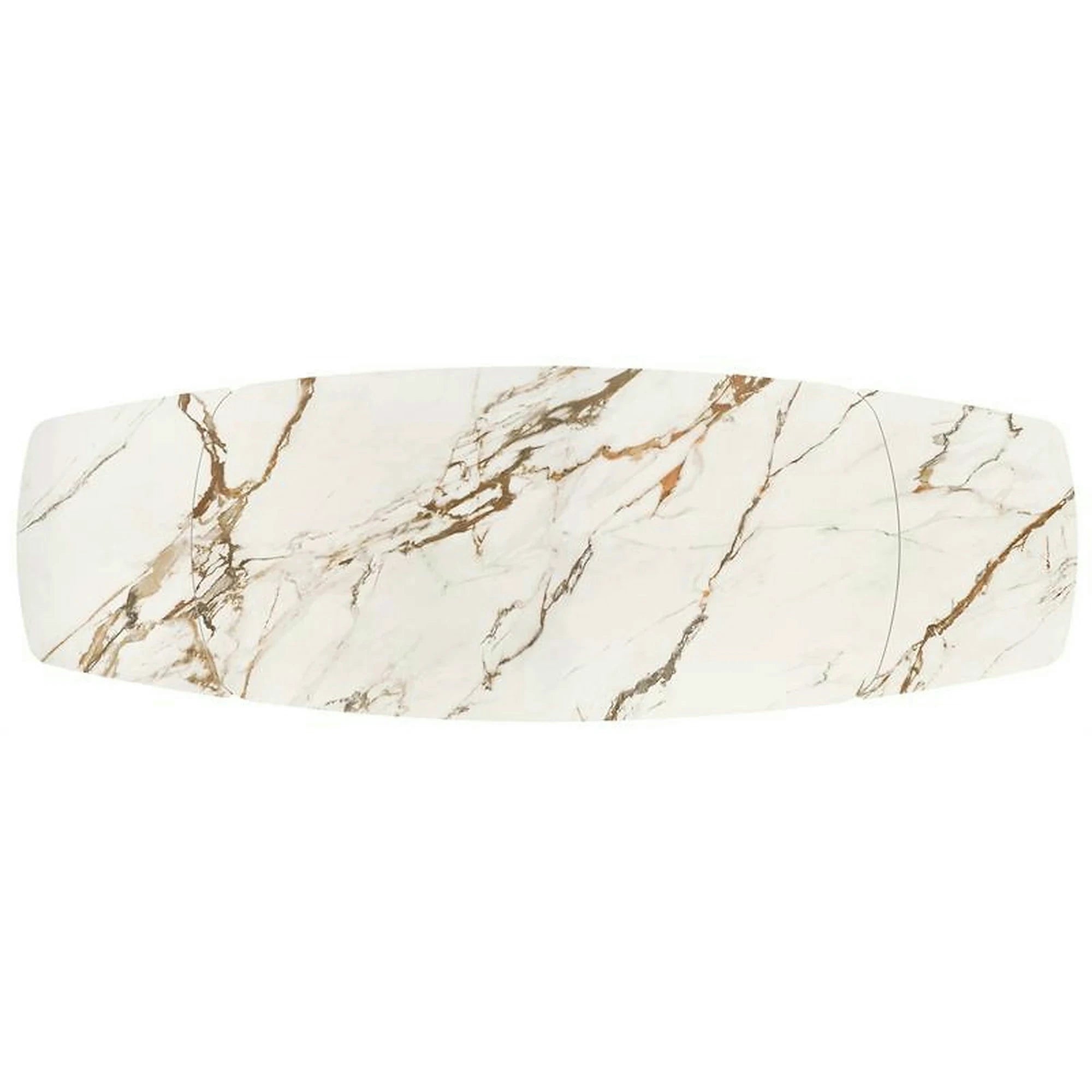 Masa extensibila FLAVOR, efect marmura alba/nuc, ceramica/sticla, 200/300x100x77 cm