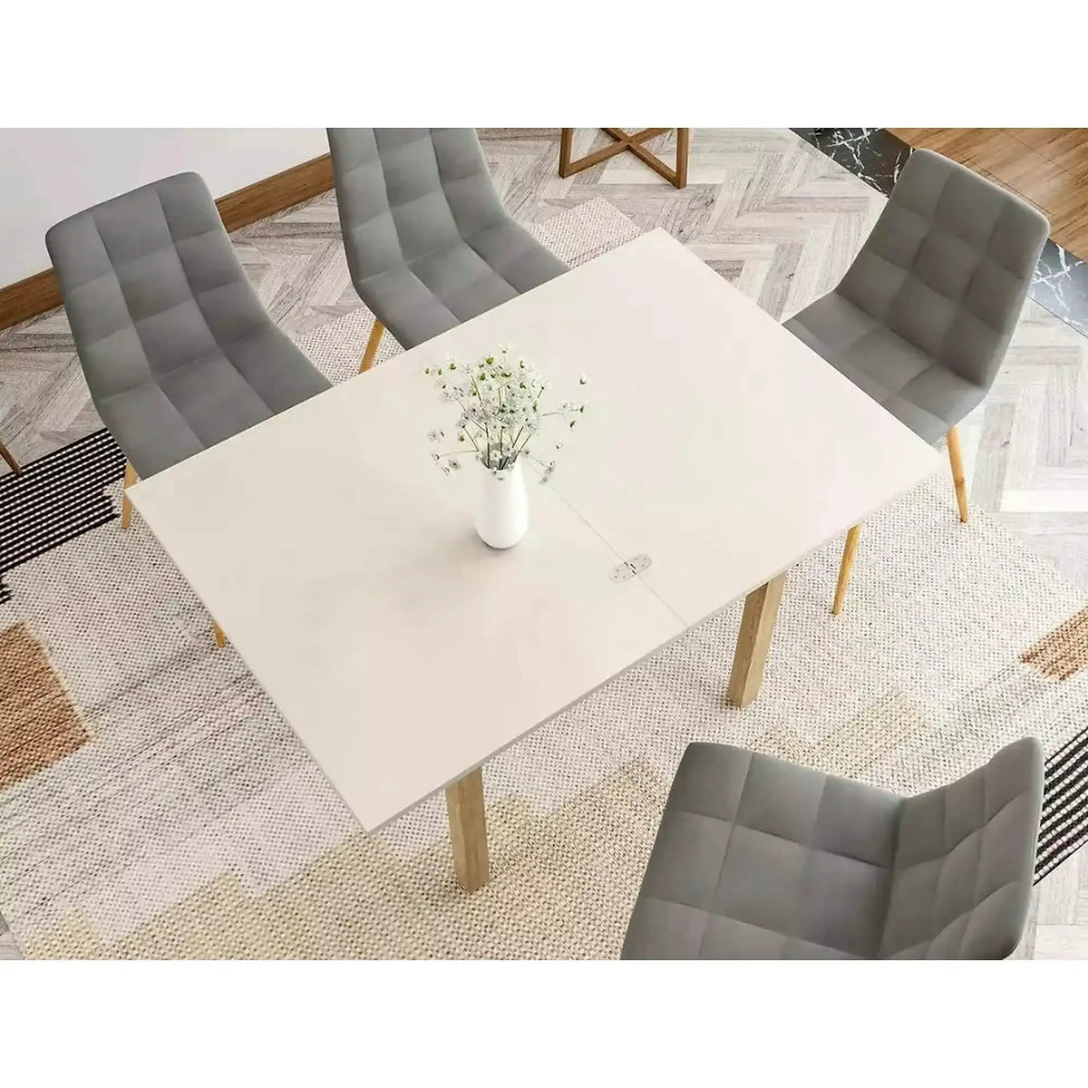 Masa extensibila FLIP, casmir/stejar, PAL laminat, 80/160x80x78 cm