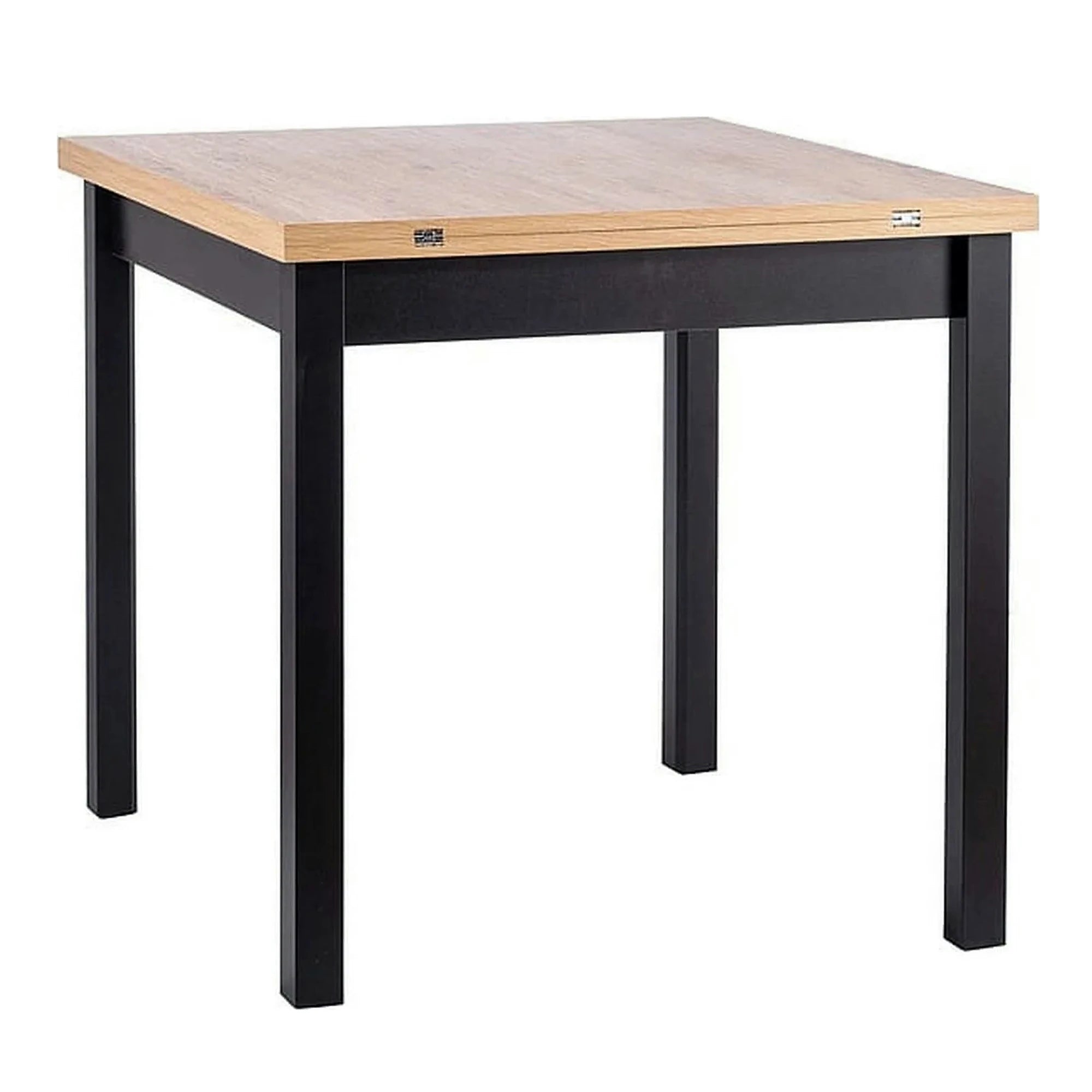Masa extensibila FLIP, stejar artisan/negru, PAL laminat, 80/160x80x78 cm