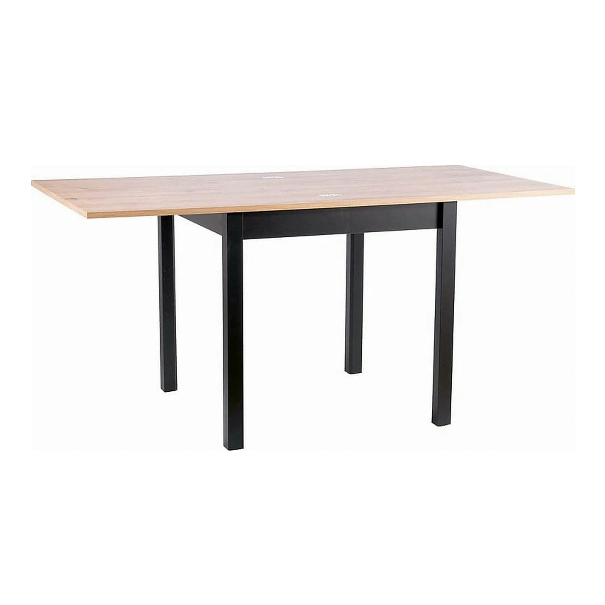Masa extensibila FLIP, stejar artisan/negru, PAL laminat, 80/160x80x78 cm