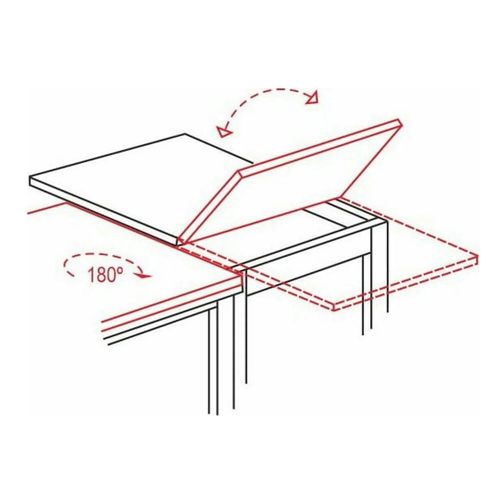 Masa extensibila FLIP, stejar artisan/negru, PAL laminat, 80/160x80x78 cm