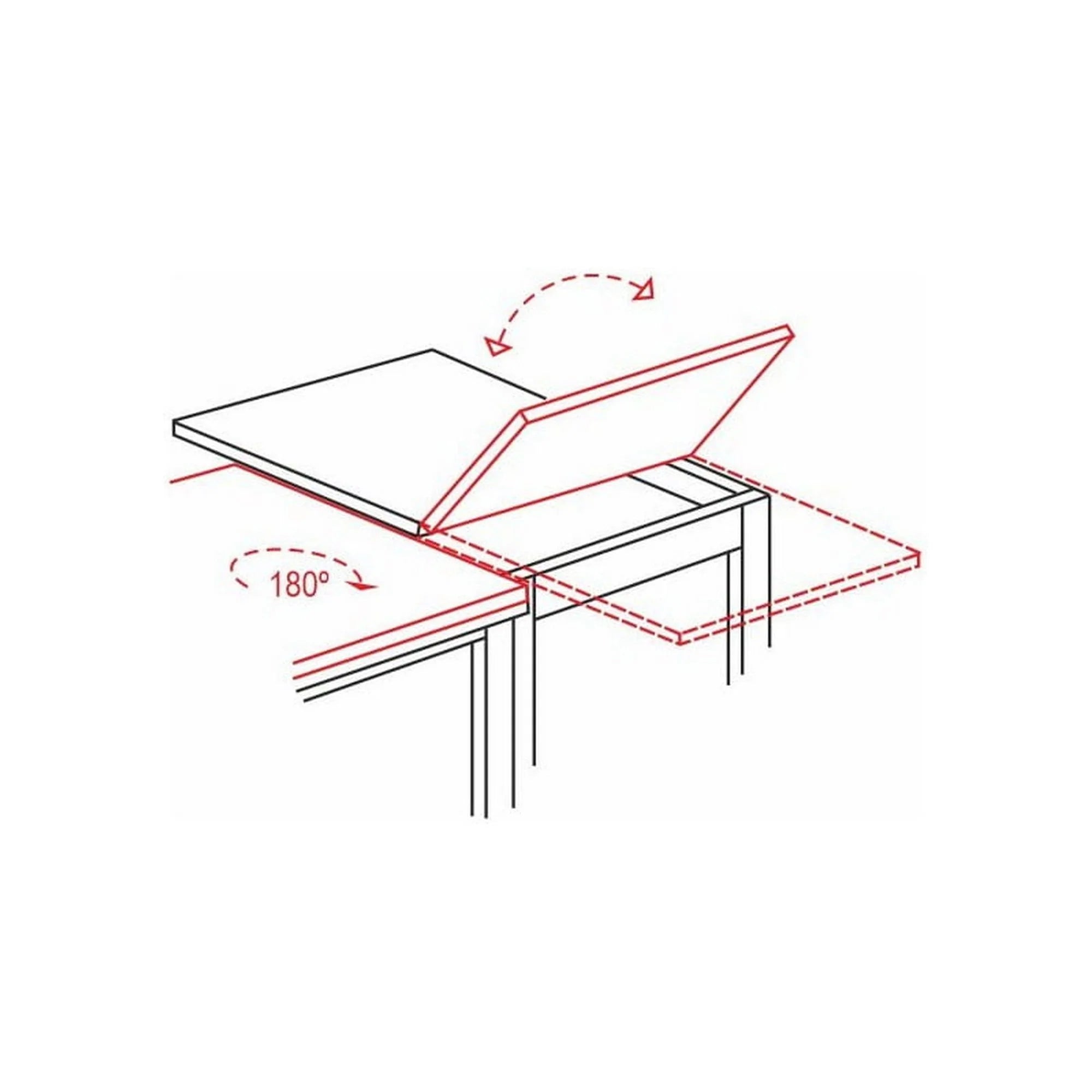 Masa extensibila FLIP, stejar artisan/negru, PAL laminat, 80/160x80x78 cm