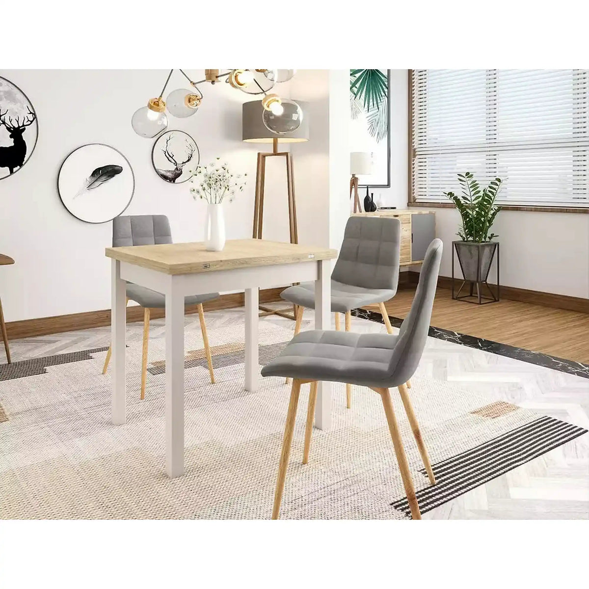 Masa extensibila FLIP, stejar/casmir, PAL laminat, 80/160x80x78 cm