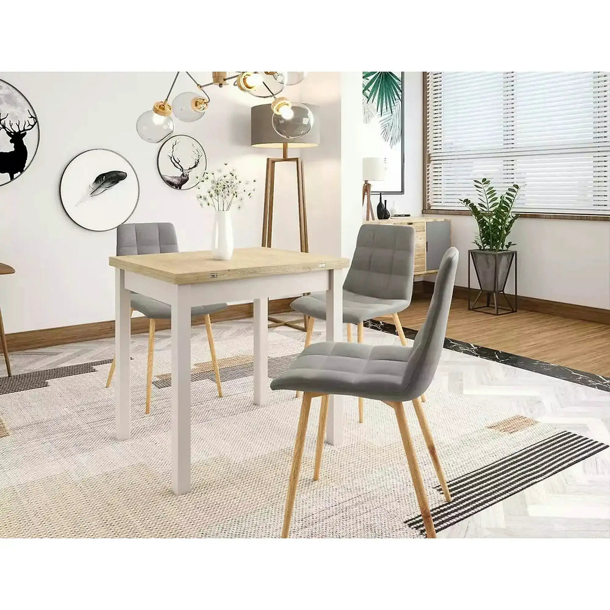 Masa extensibila FLIP, stejar/casmir, PAL laminat, 80/160x80x78 cm