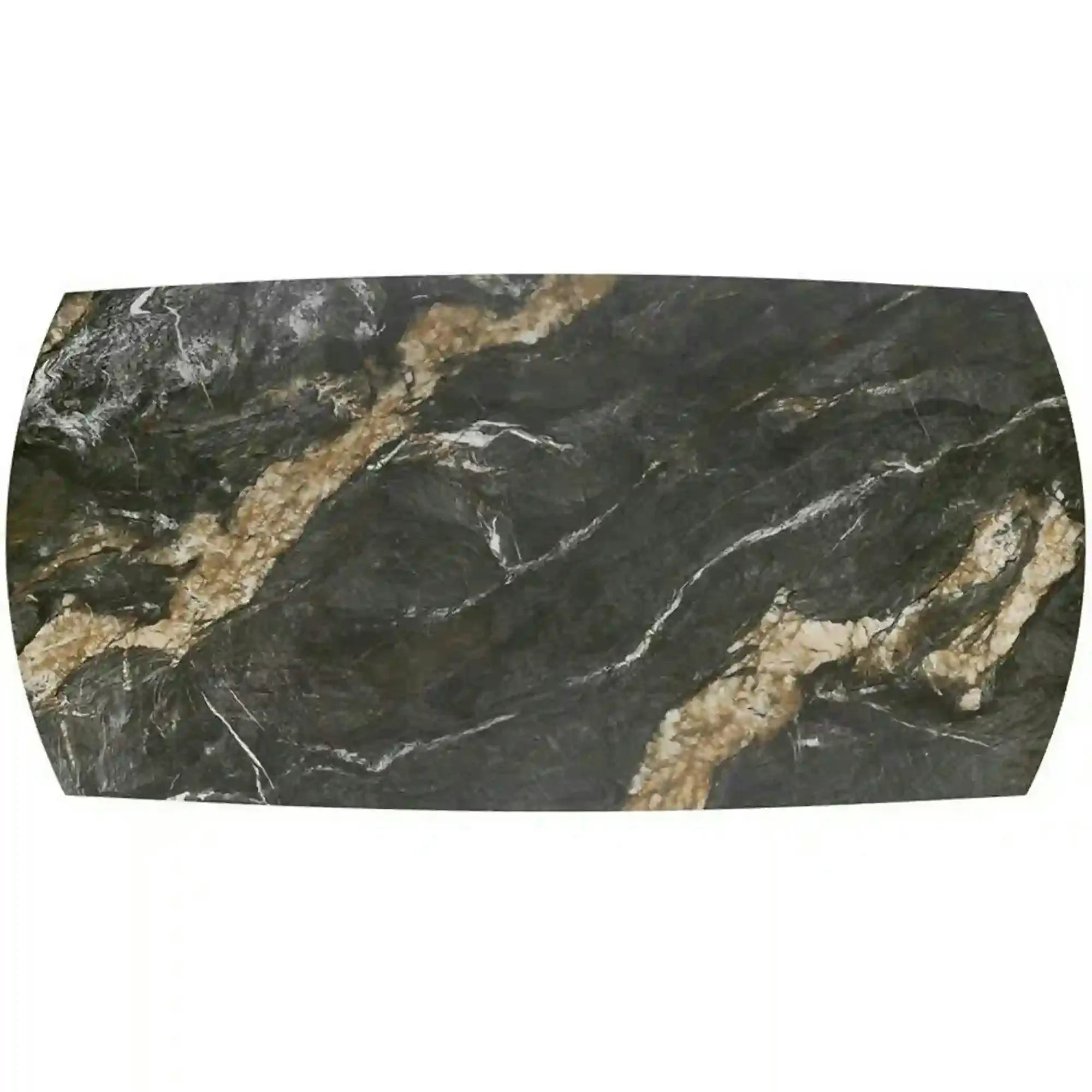 Masa extensibila FORUM, negru cu efect de marmura/negru, piatra sinterizata/otel, 180/260x90x76 cm