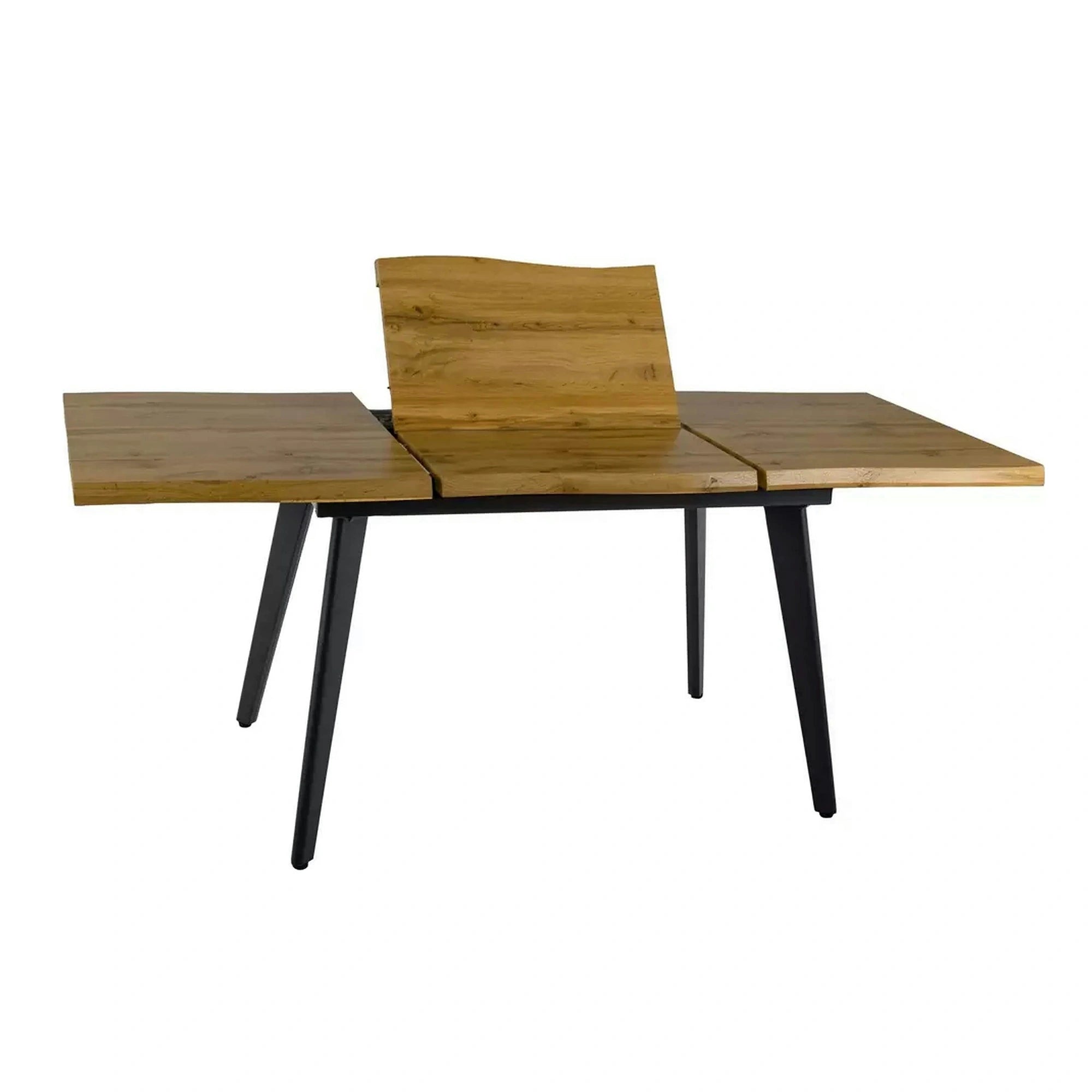 Masa extensibila FRESNO, stejar artisan/negru, 120/180x80x76 cm