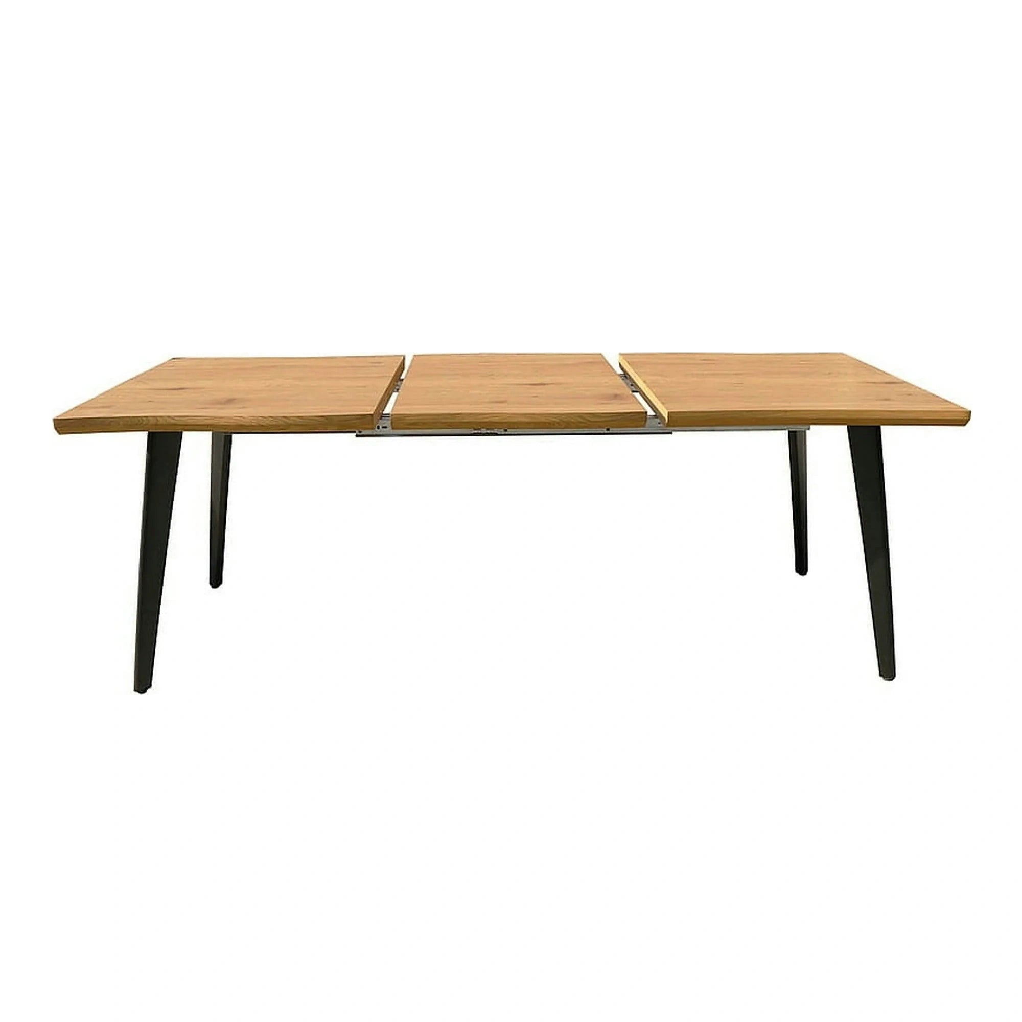Masa extensibila FRESNO, stejar/negru, 120/180x80x76 cm
