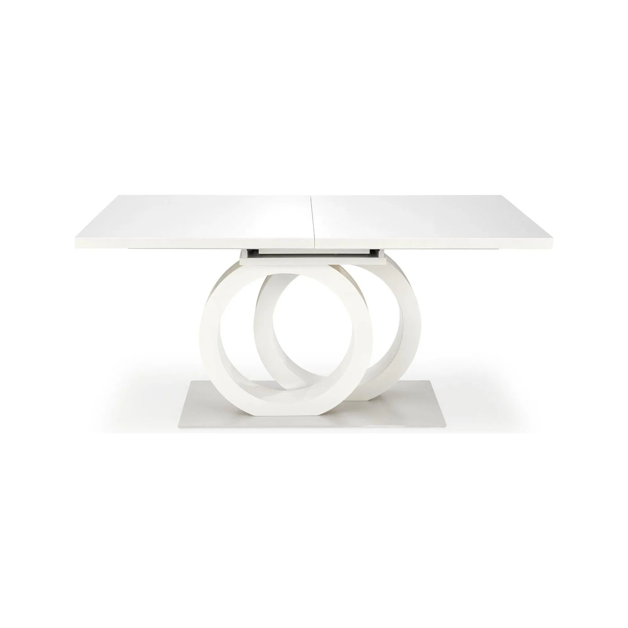 Masa extensibila GALARDO, alb lucios/auriu, 160/200x90x77 cm