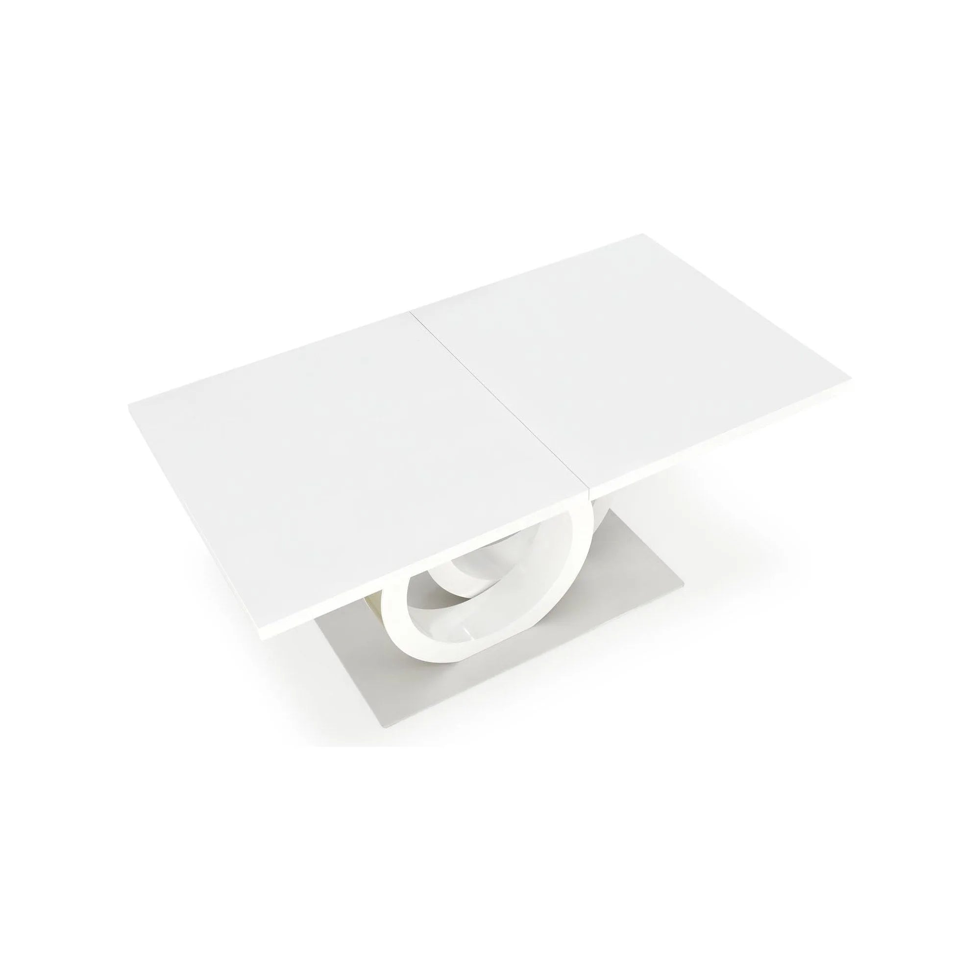 Masa extensibila GALARDO, alb lucios/auriu, 160/200x90x77 cm