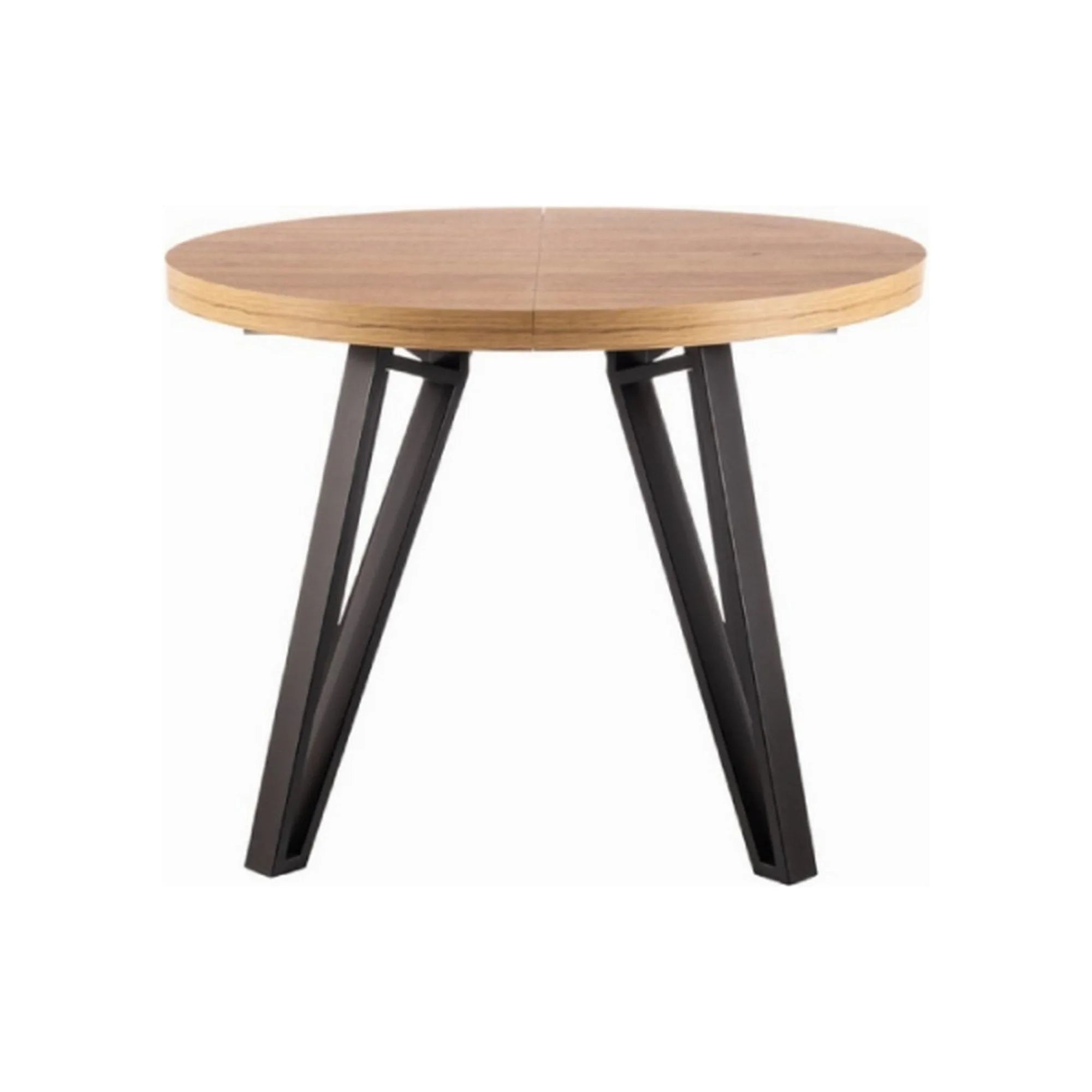 Masa extensibila GALAXY, stejar artisan/negru, PAL laminat/metal, 100/168x100x76 cm