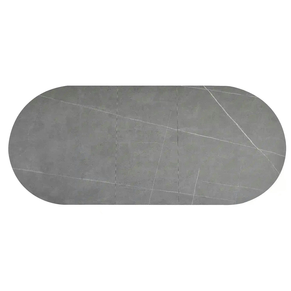 Masa extensibila GASTON, gri mat cu efect de marmura, ceramica/metal, 140/180x80x76 cm