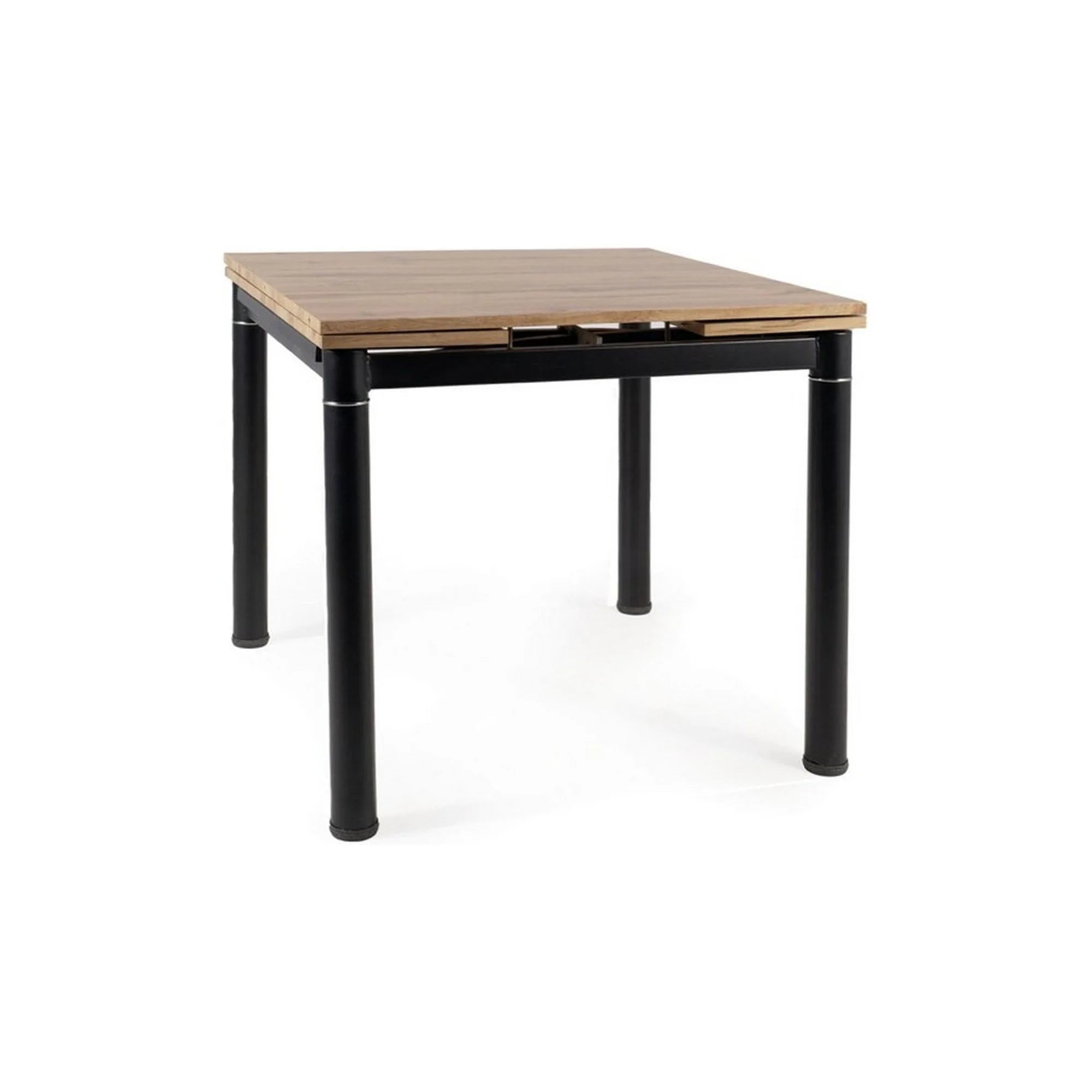 Masa extensibila GD-082, stejar artisan/negru mat, 80/131x80x75 cm