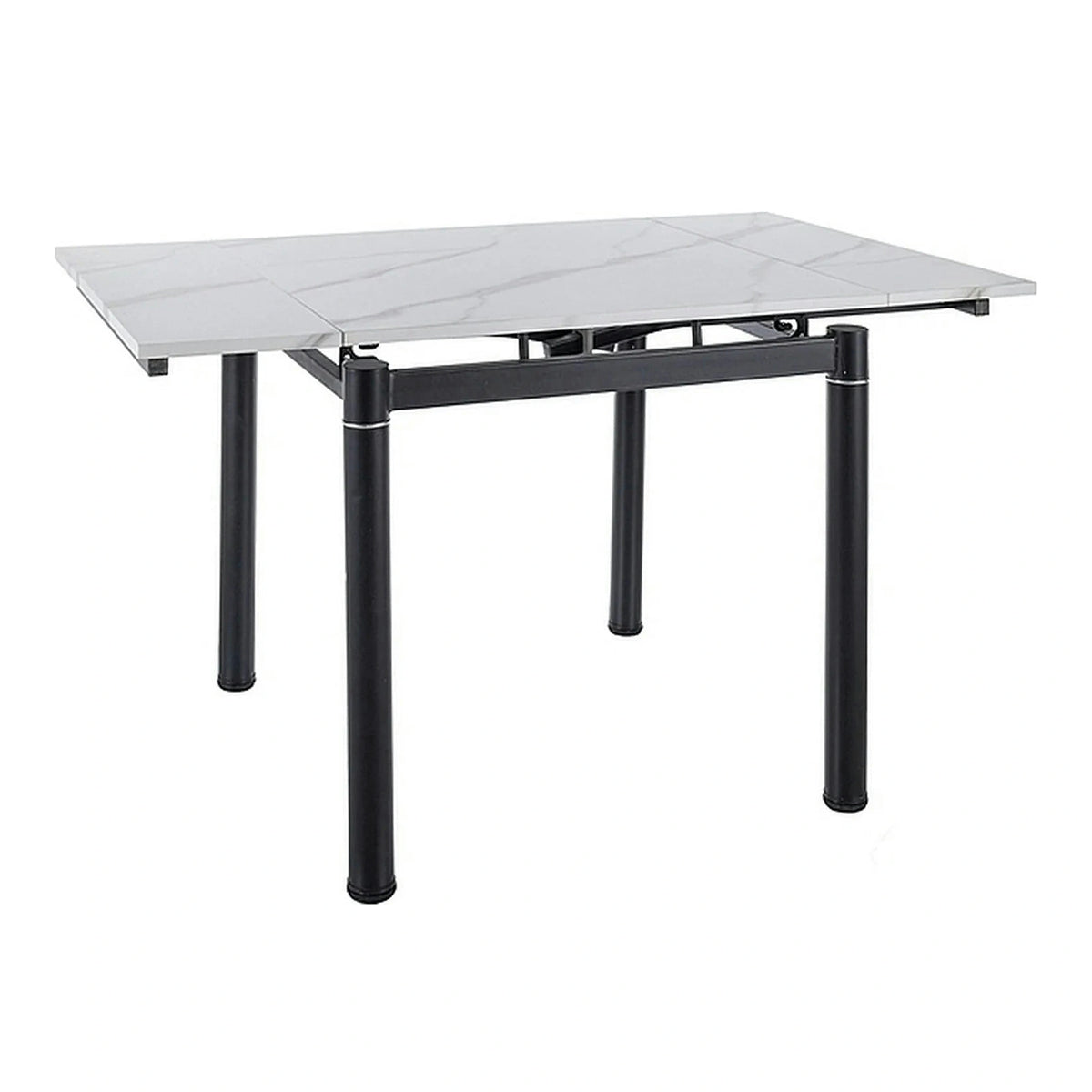 Masa extensibila GD082, alb cu efect de marmura, 80/131x80x75 cm