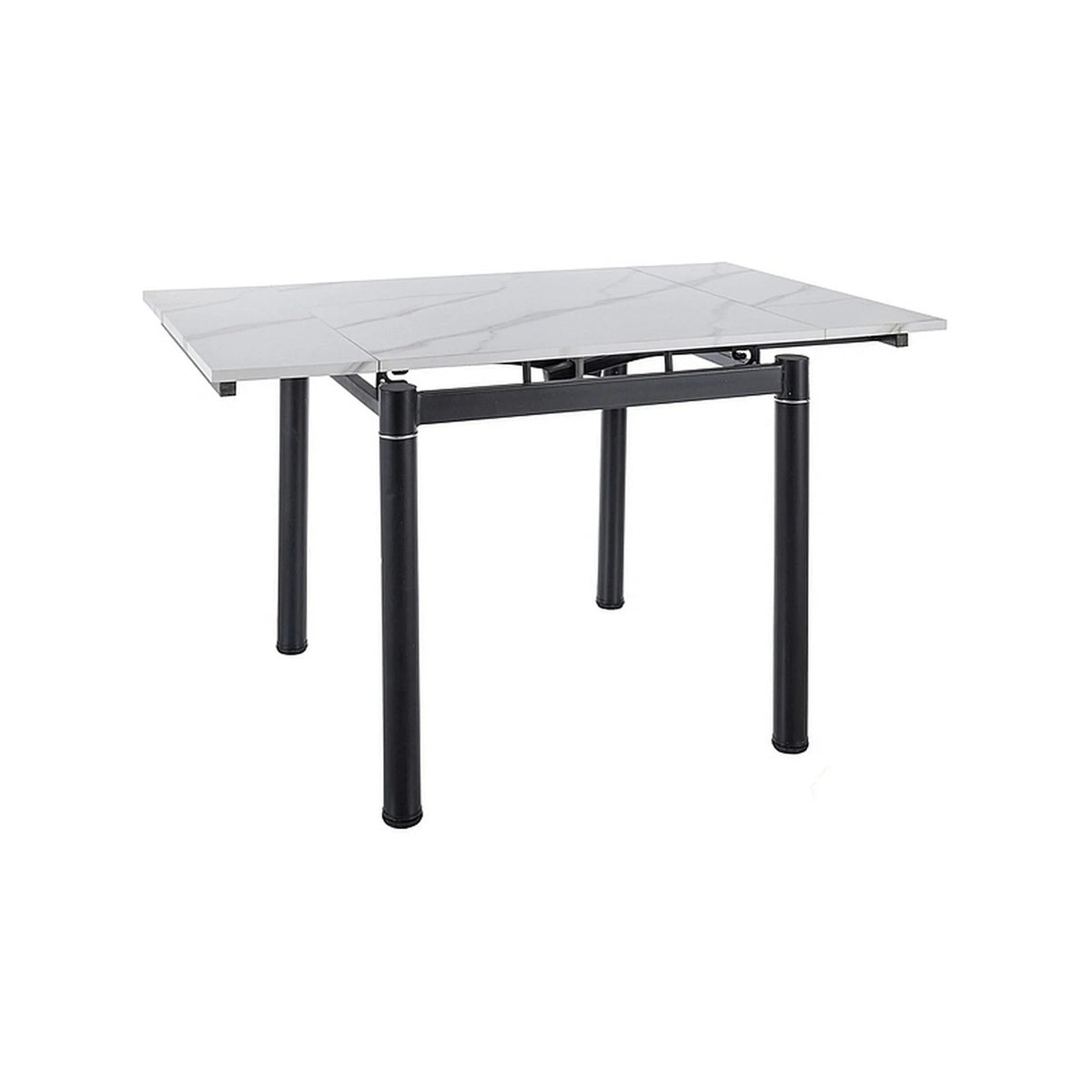 Masa extensibila GD082, alb cu efect de marmura, 80/131x80x75 cm