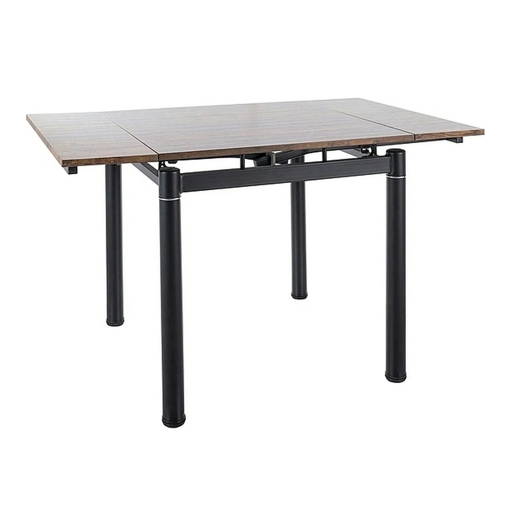 Masa extensibila GD082, nuc vintage/negru mat, 80/131x80x75 cm
