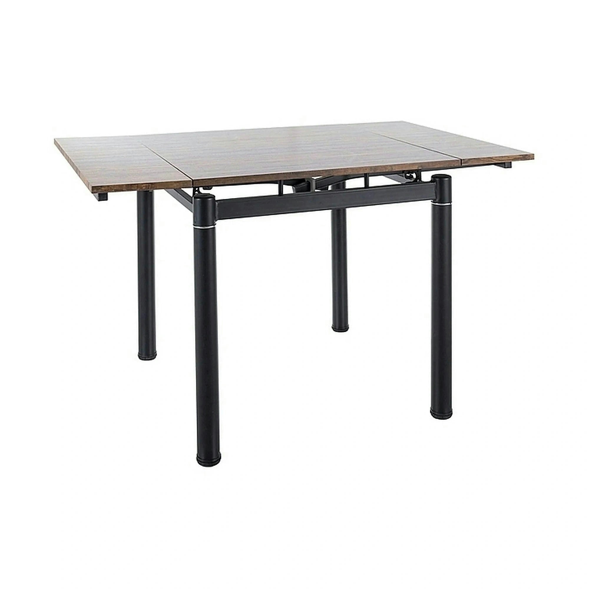 Masa extensibila GD082, nuc vintage/negru mat, 80/131x80x75 cm