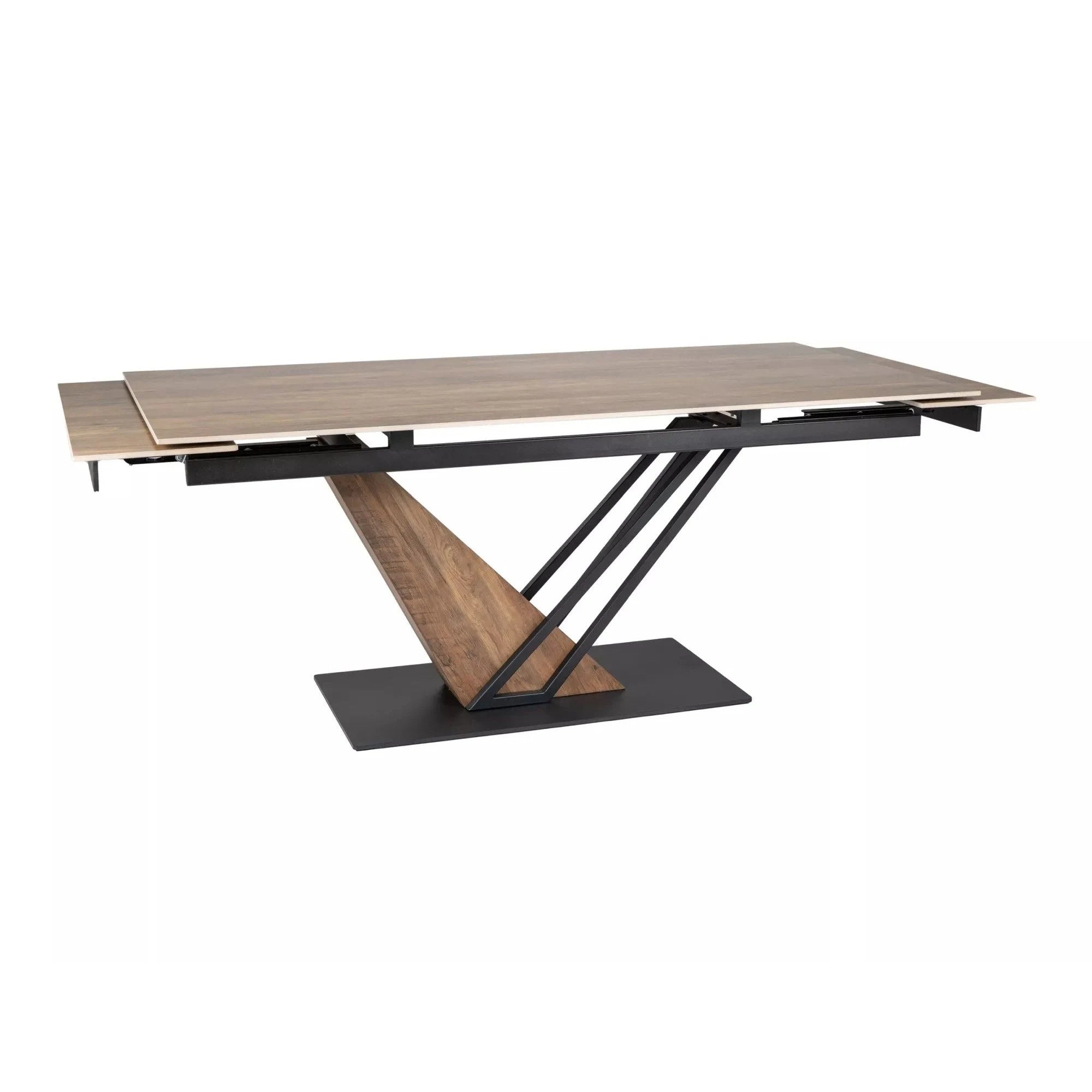 Masa extensibila GENESIS, stejar/negru, 160/220x90x76 cm