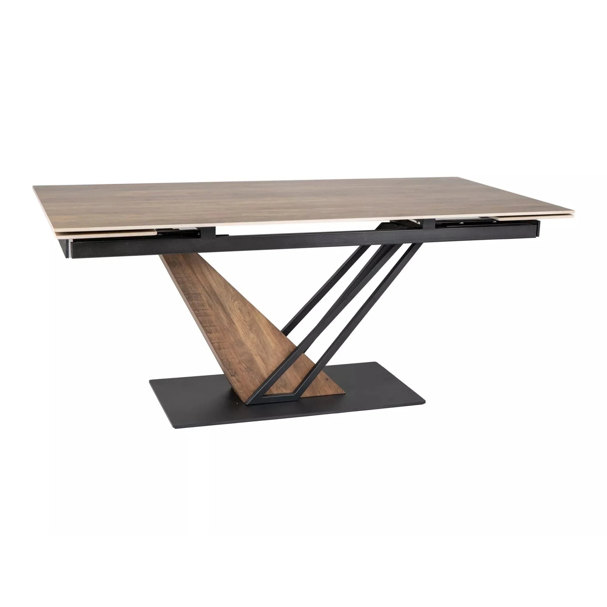 Masa extensibila GENESIS, stejar/negru, 160/220x90x76 cm