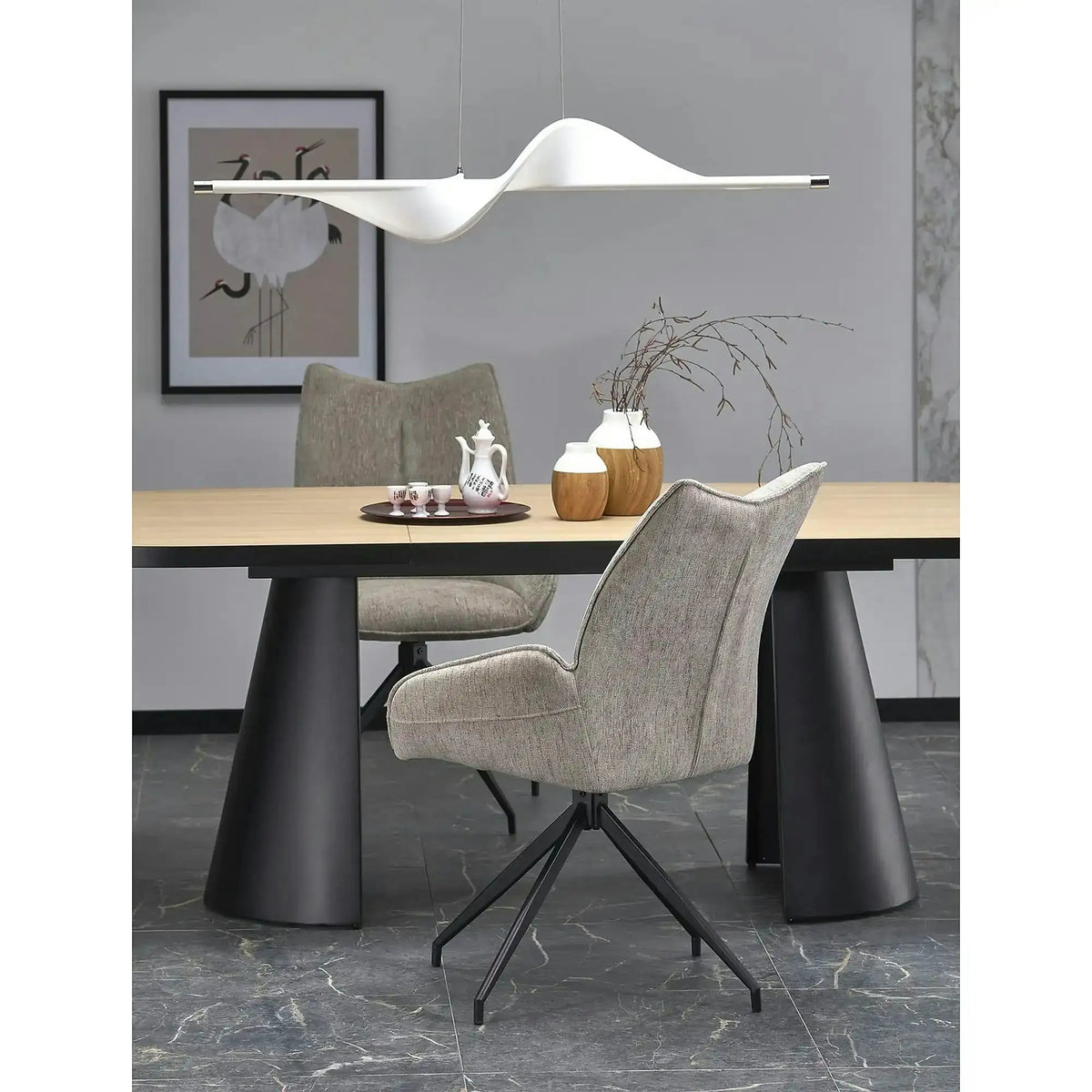 Masa extensibila GIACOMO, stejar/negru, 180/240x100x76 cm