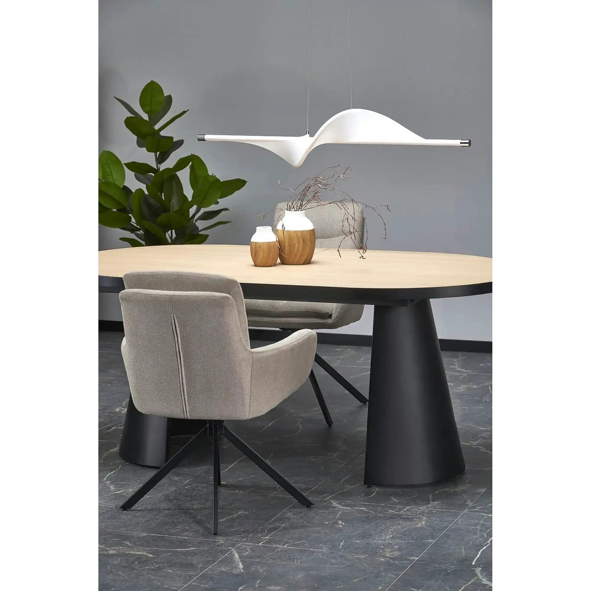 Masa extensibila GIACOMO, stejar/negru, 180/240x100x76 cm
