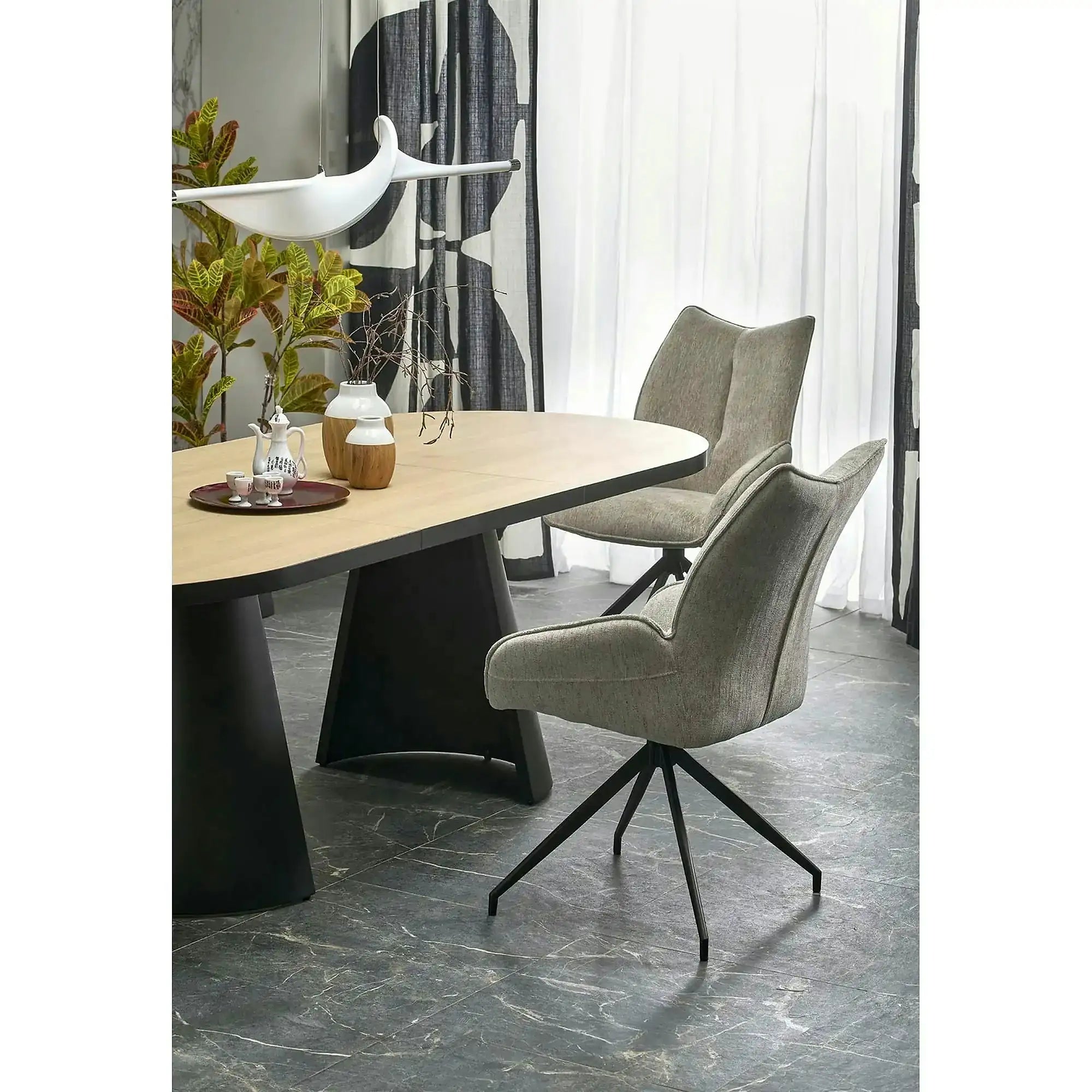 Masa extensibila GIACOMO, stejar/negru, 180/240x100x76 cm