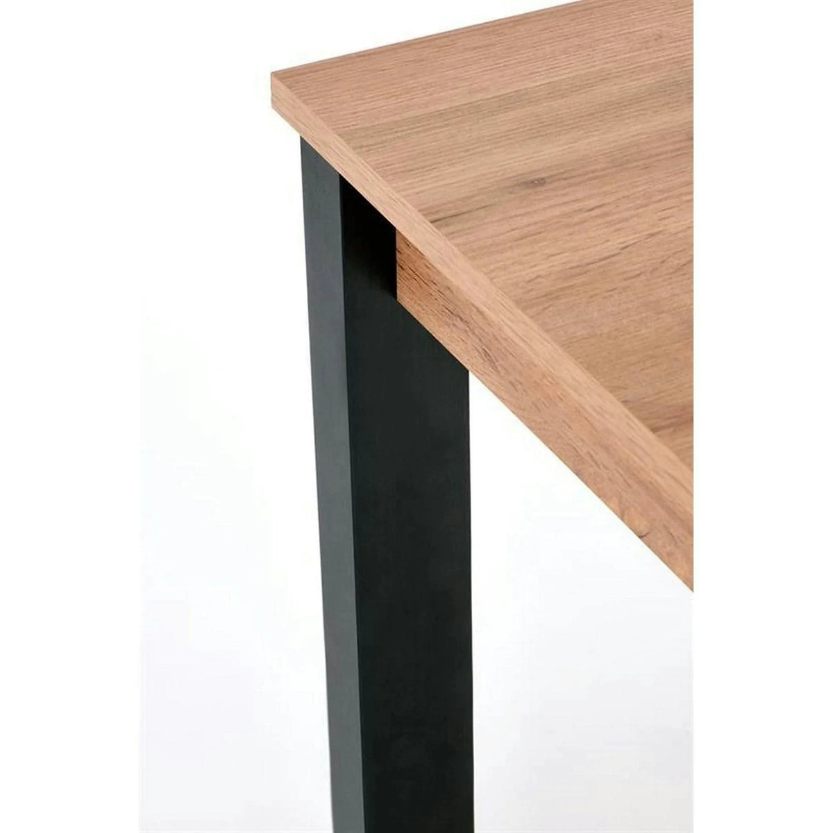 Masa extensibila GINO, stejar/negru, PAL furniruit, 100/138x60x75 cm