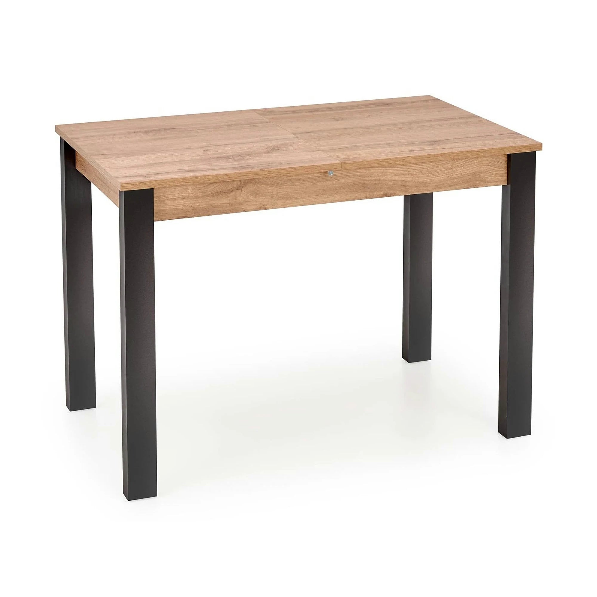 Masa extensibila GINO, stejar/negru, PAL furniruit, 100/138x60x75 cm