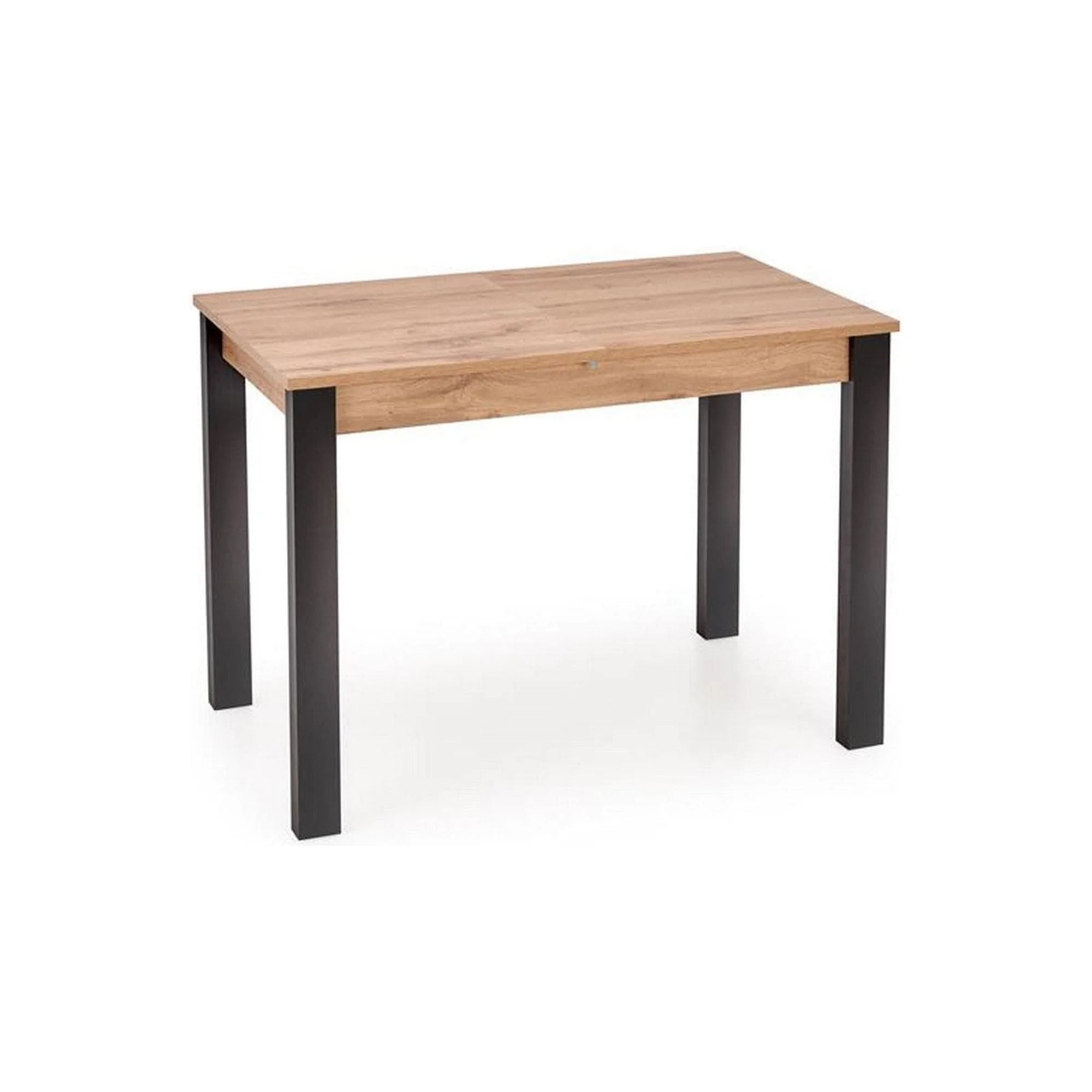 Masa extensibila GINO, stejar/negru, PAL furniruit, 100/138x60x75 cm