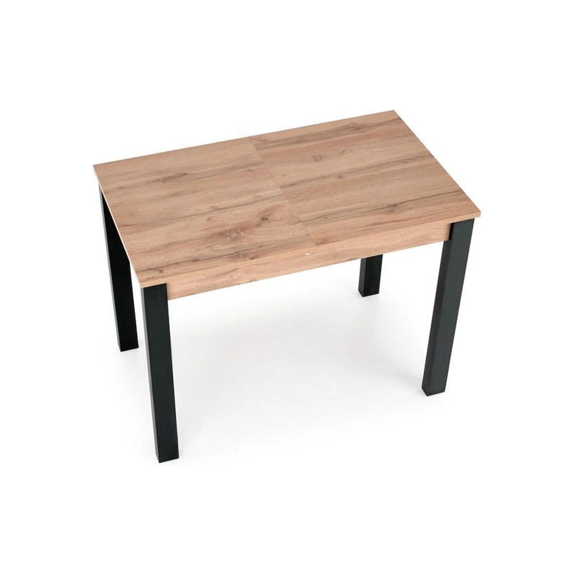 Masa extensibila GINO, stejar/negru, PAL furniruit, 100/138x60x75 cm