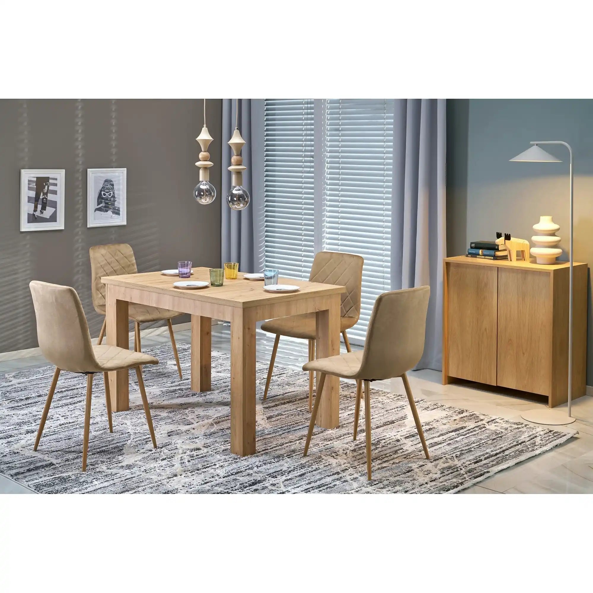 Masa extensibila GIZMO, stejar artisan, PAL laminat, 120/160x75x79 cm