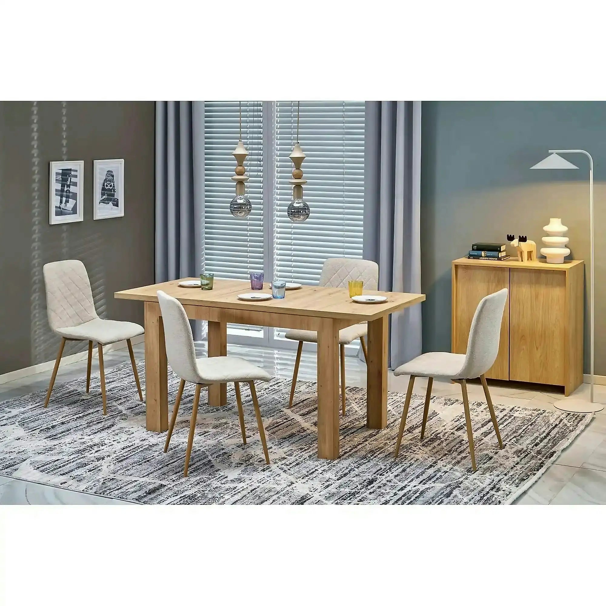 Masa extensibila GIZMO, stejar artisan, PAL laminat, 120/160x75x79 cm