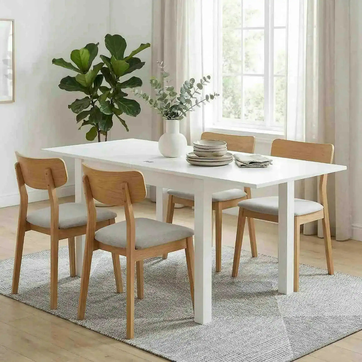 Masa extensibila GRACJAN, alb, PAL, 80/160x80x76 cm