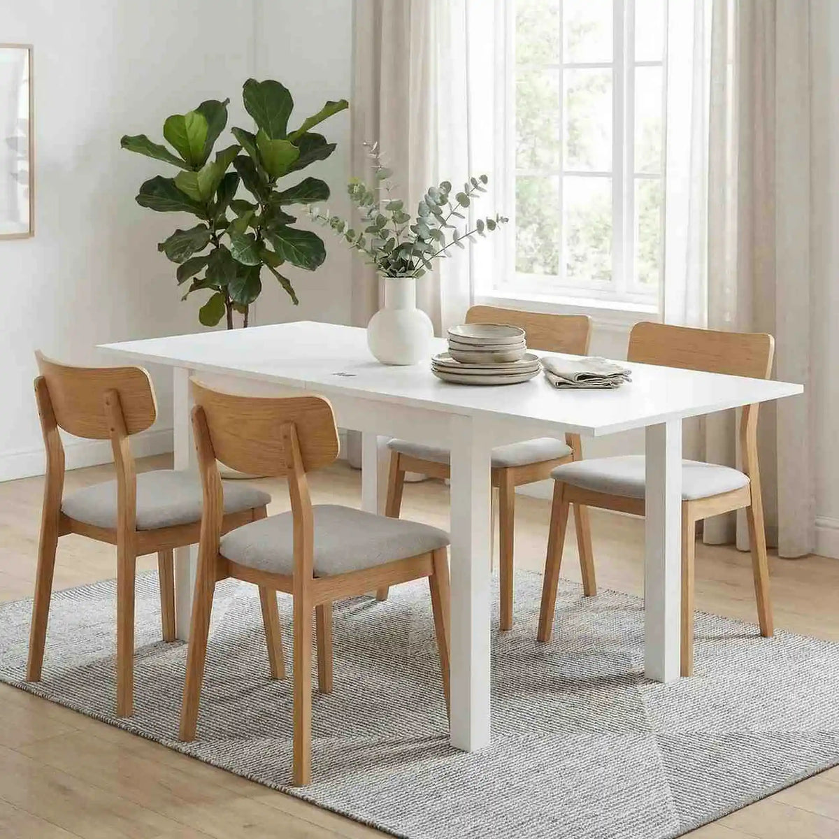 Masa extensibila GRACJAN, alb, PAL, 80/160x80x76 cm