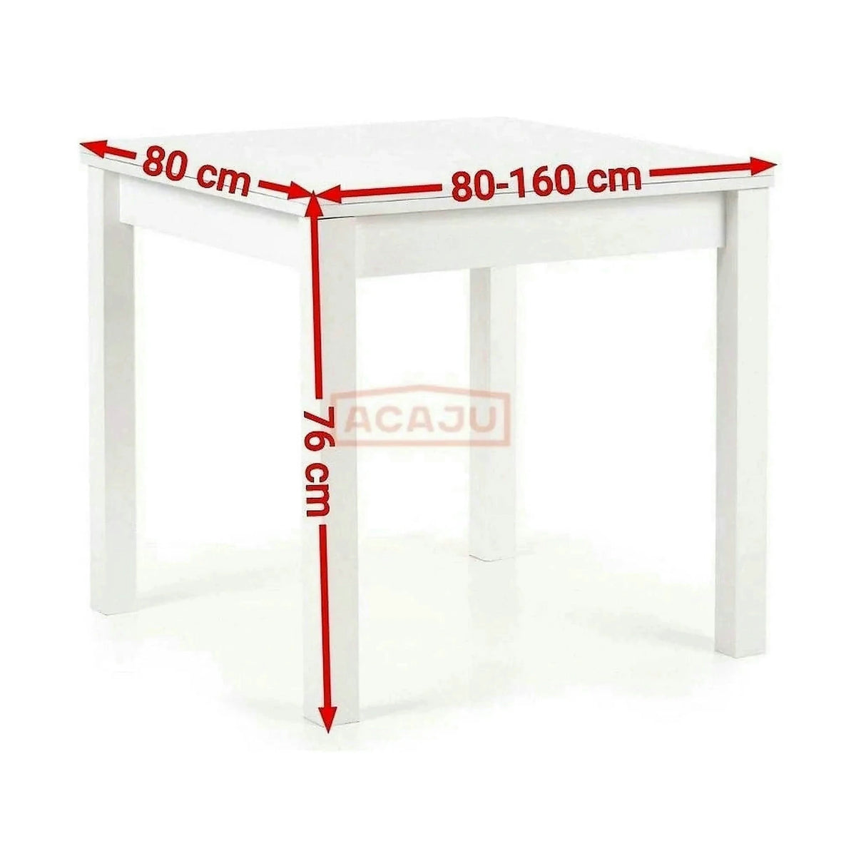 Masa extensibila GRACJAN, alb, PAL, 80/160x80x76 cm