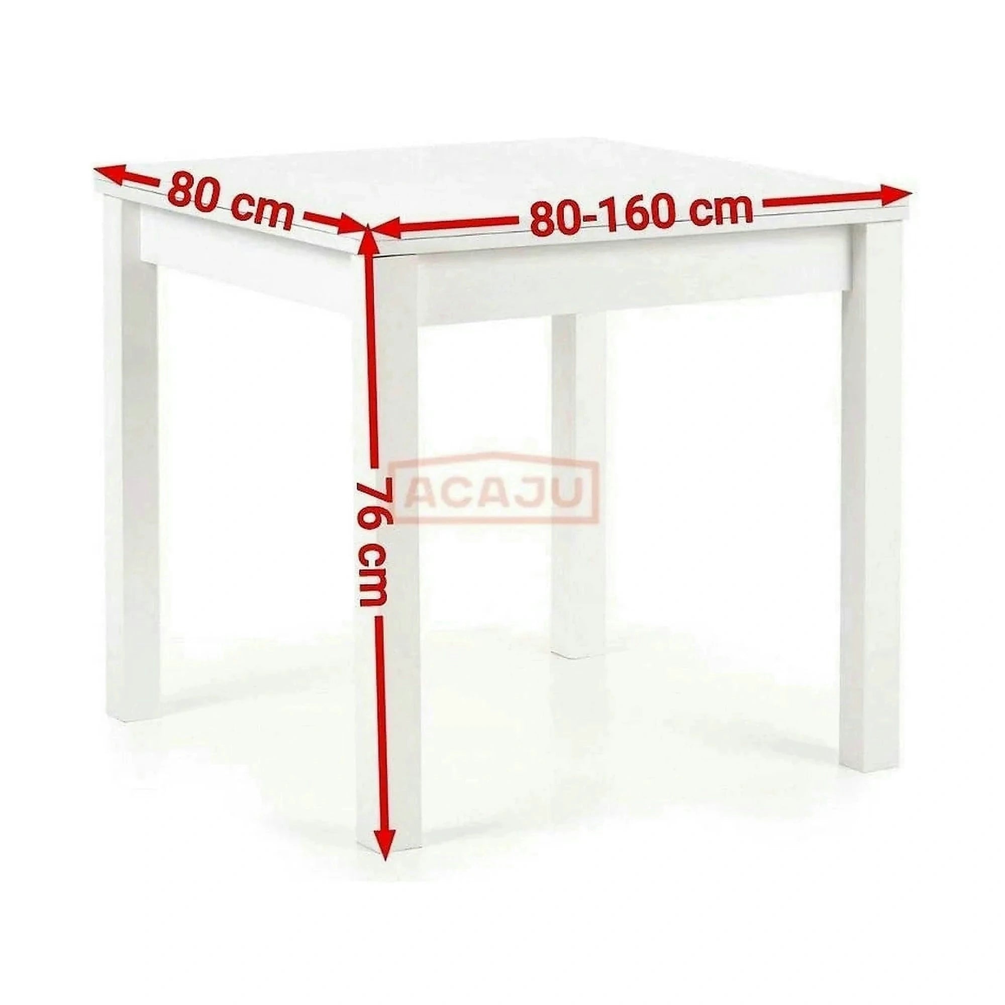 Masa extensibila GRACJAN, alb, PAL, 80/160x80x76 cm