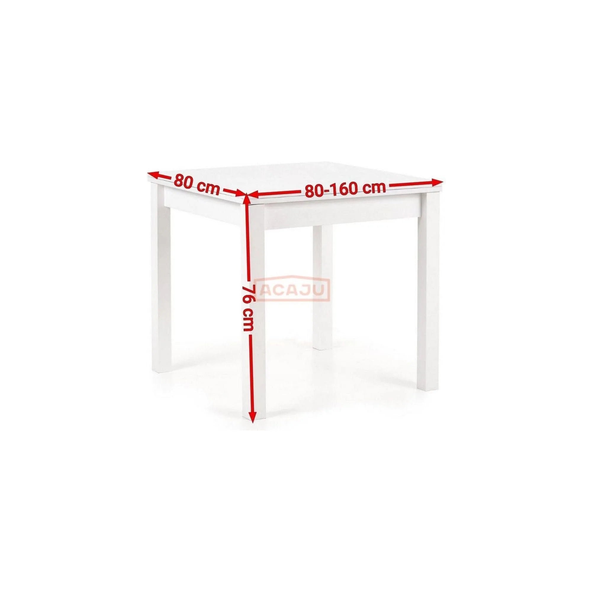 Masa extensibila GRACJAN, alb, PAL, 80/160x80x76 cm