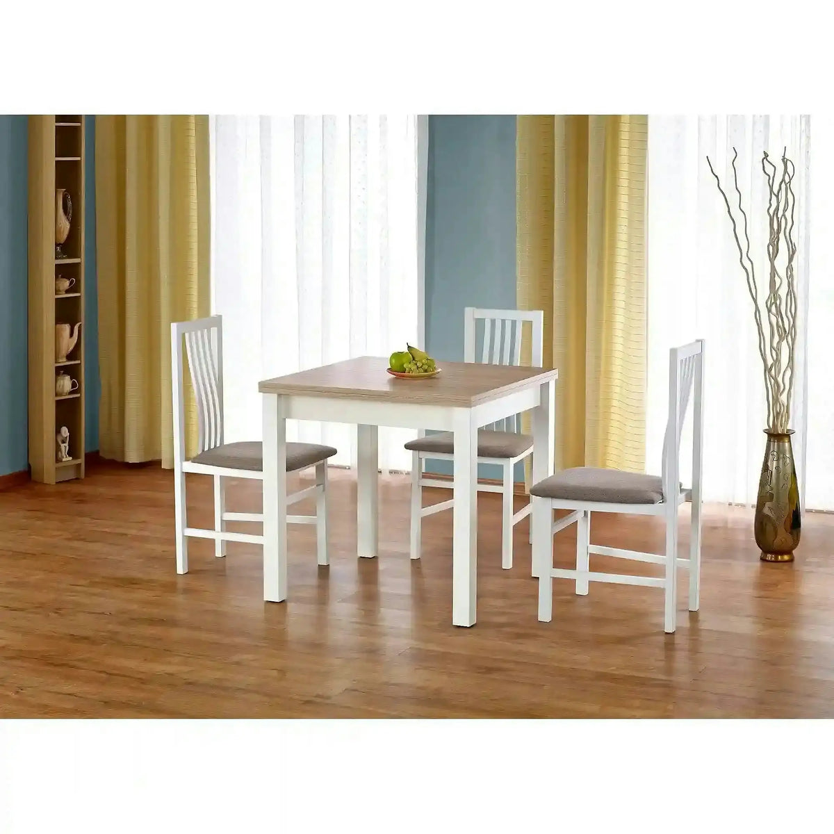 Masa extensibila GRACJAN, stejar sonoma/alb, PAL, 80/160x80x76 cm