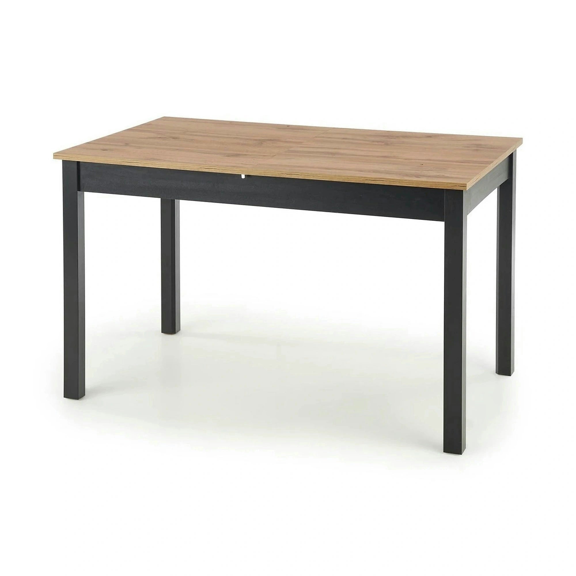 Masa extensibila GREG, stejar/negru, PAL, 124/168x74x75 cm