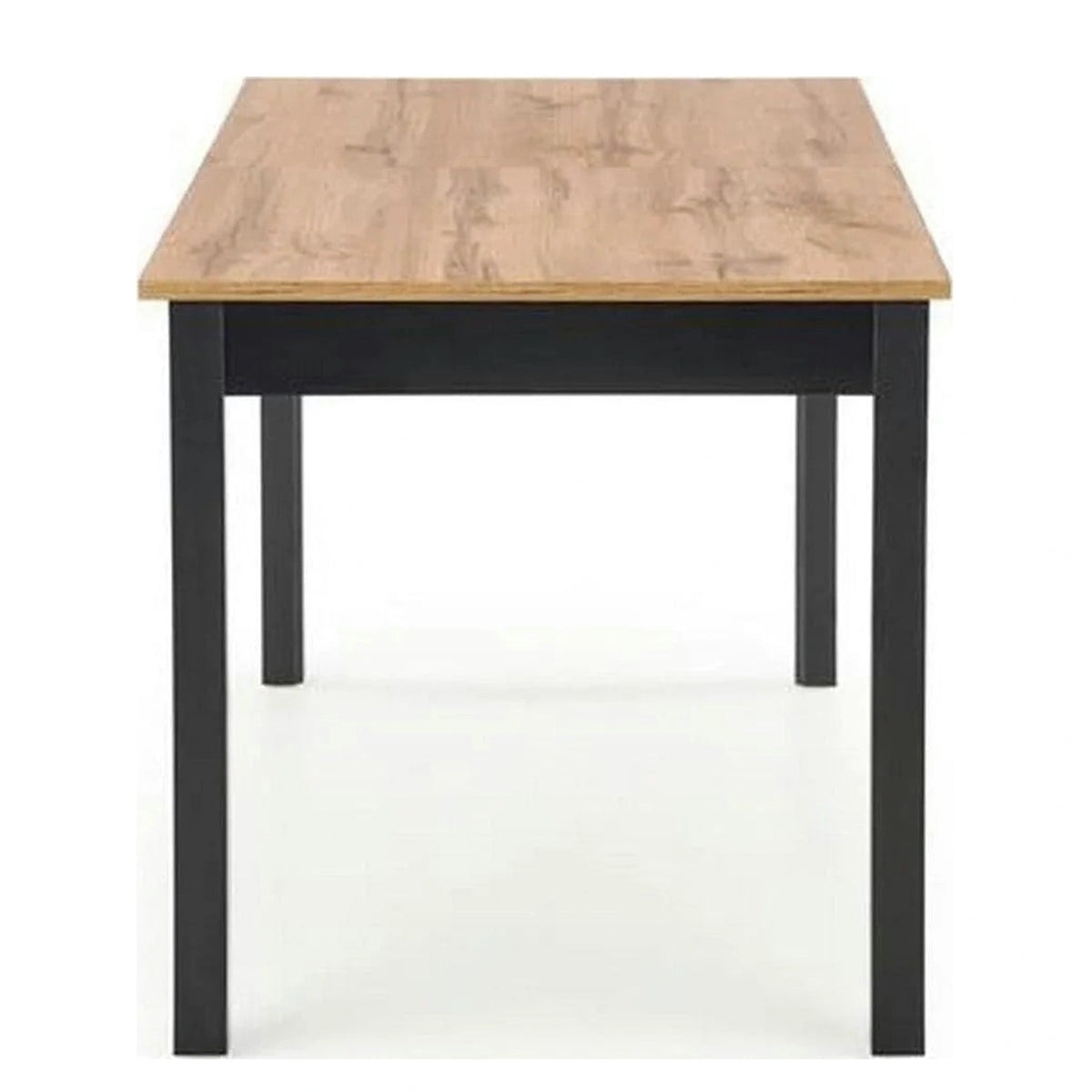Masa extensibila GREG, stejar/negru, PAL, 124/168x74x75 cm