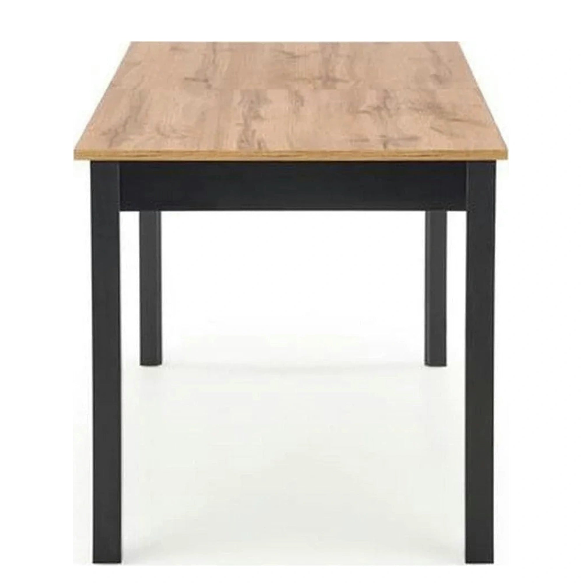 Masa extensibila GREG, stejar/negru, PAL, 124/168x74x75 cm